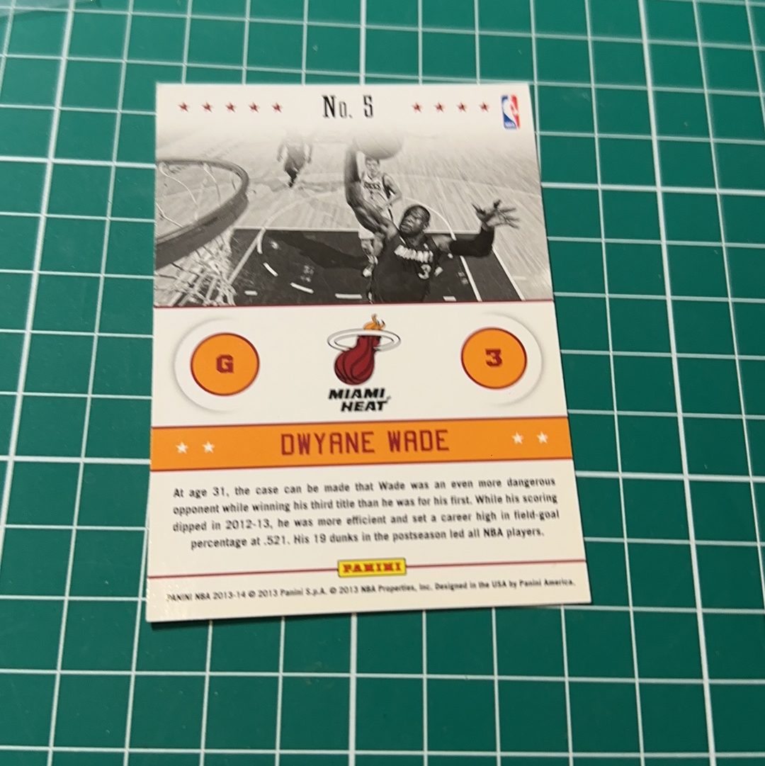 2013-14 Panini Americana Dwyane Wade S.p.a. 德维恩韦德 闪电侠 DW 横版特卡 篮圈 扣篮 十年老卡 绝版卡 稀有大比例