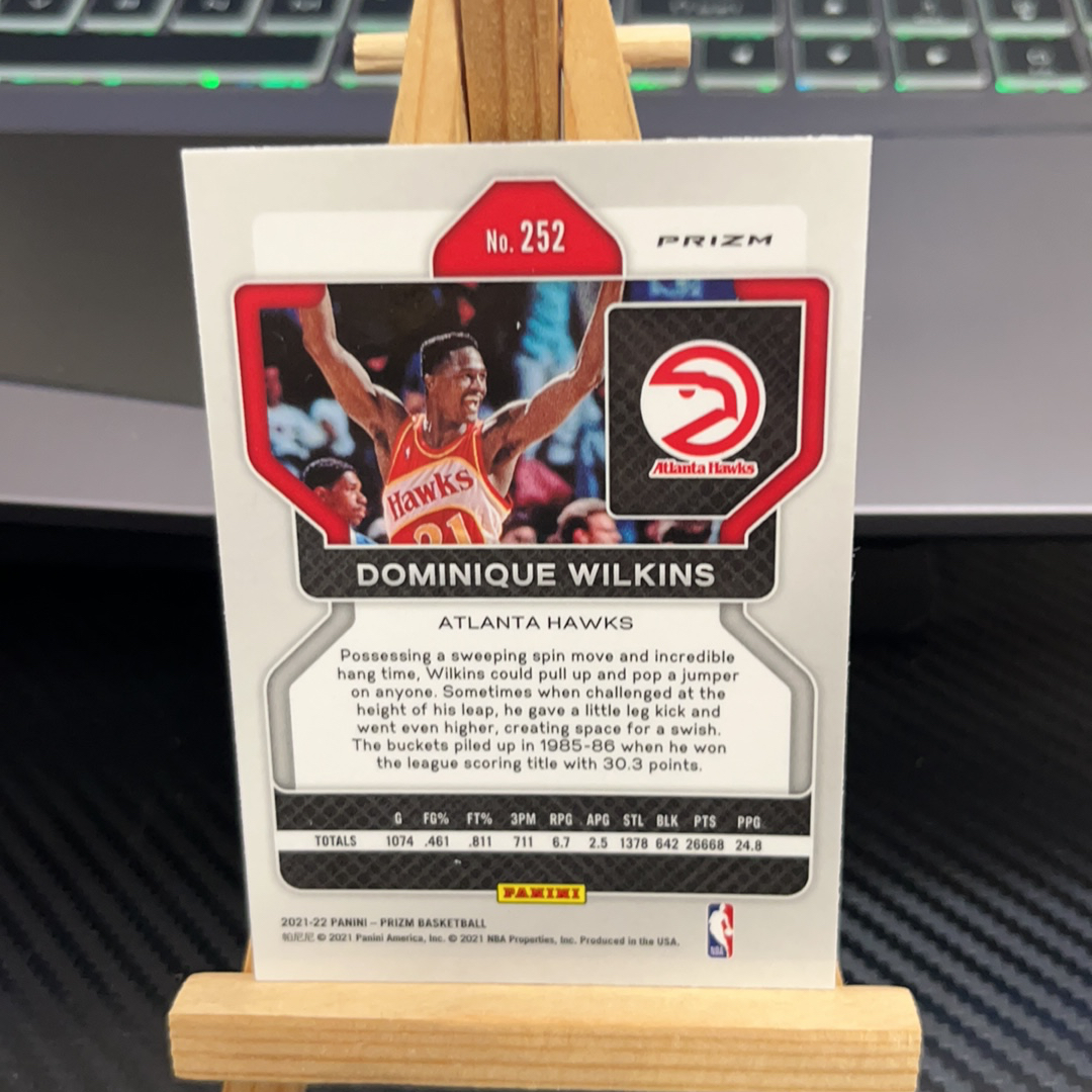 2021-22 Panini Prizm Dominique Wilkins 威尔金斯 老鹰 人类电影精华 银折 碎冰折 折射 prizm系列 pz 卡品如图 凑图必备 值得收藏! 免费代卖!