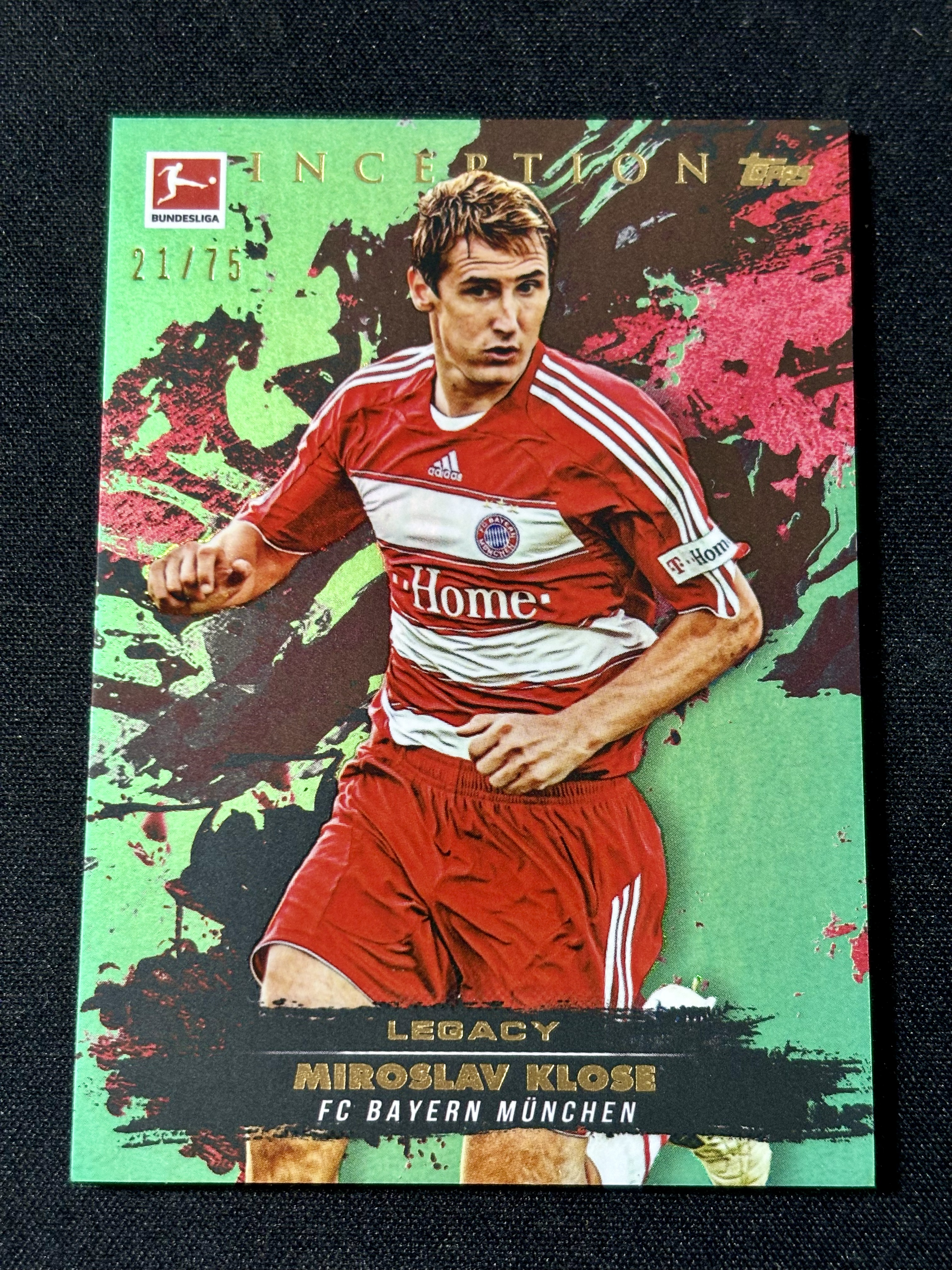 2025 Topps Inception Miroslav Klose 【信徒拍卖】德甲盗梦 元年 克洛泽 21/75编 绿平行 拜仁 德国 世界杯射手王 卡品如图
