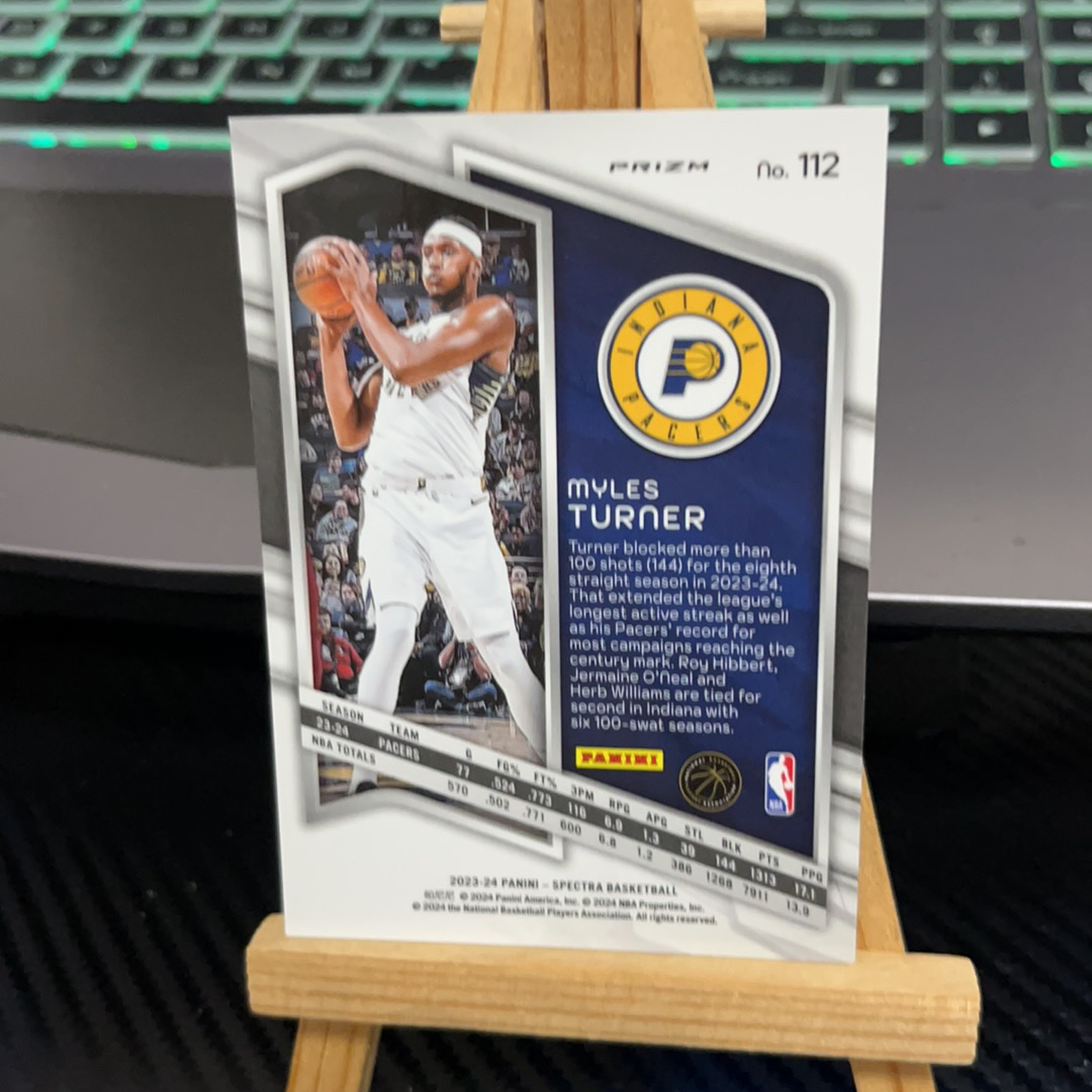 2023-24 Panini Spectra Myles Turner 迈尔斯 特纳 步行者 折射 光谱 卡品如图 凑图必备 值得收藏!