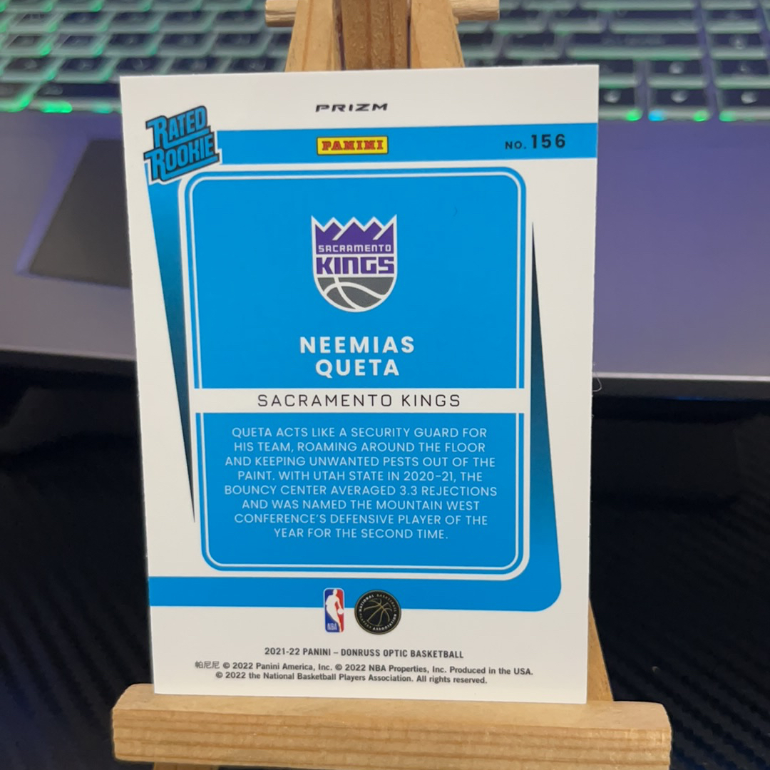 2021-22 Panini Donruss Neemias Queta RC 内米亚斯 凯塔 国王 新秀 蓝折 杜蕾斯 optic op 卡品如图 凑图必备 值得收藏!免费代卖!