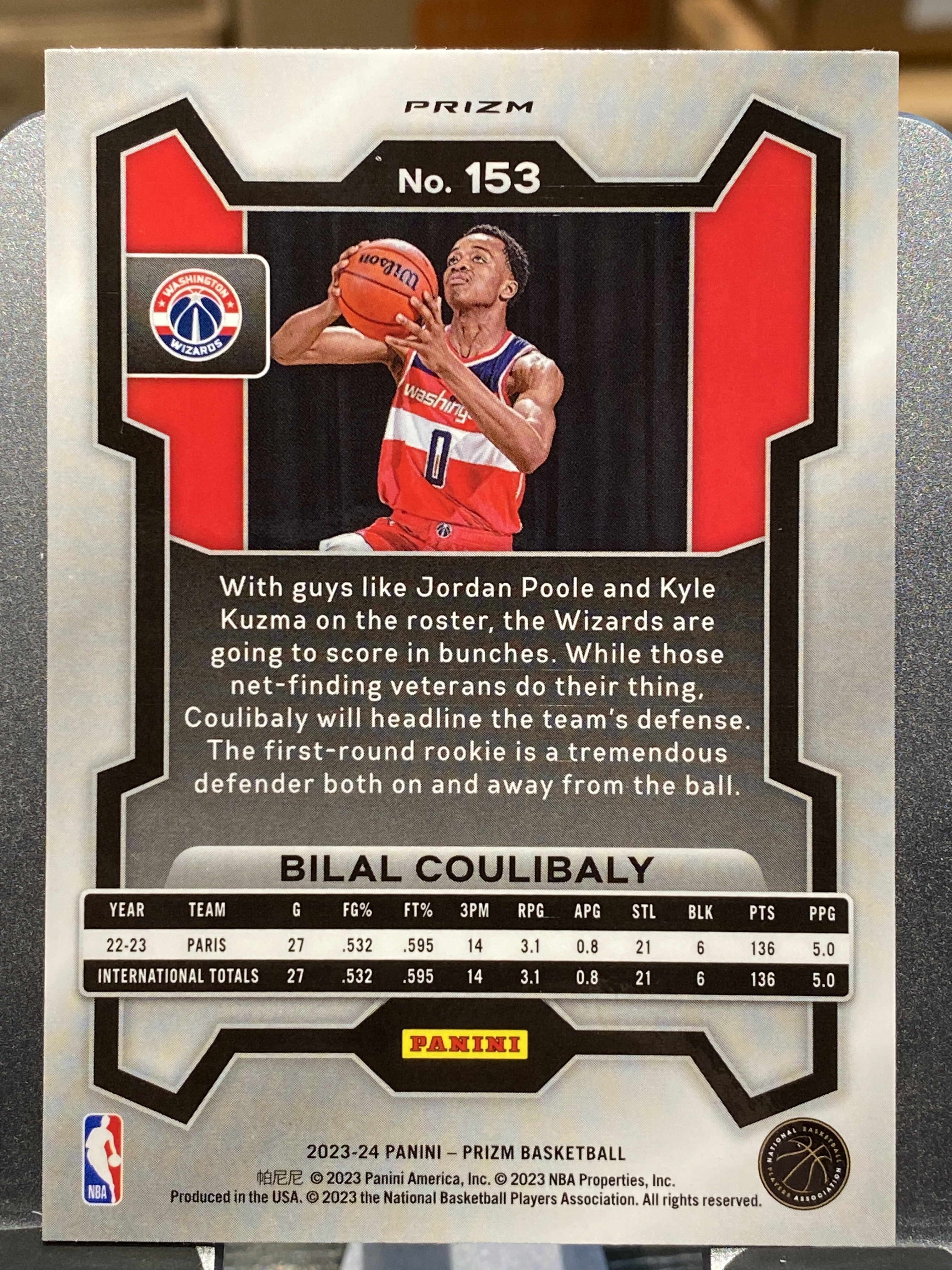 2023-24 【靓星代拍】 Prizm Bilal Coulibaly RC Pz 正银折 奇才 库里巴利 库利巴利 潜力新星 卡品如图 专收必备 #马