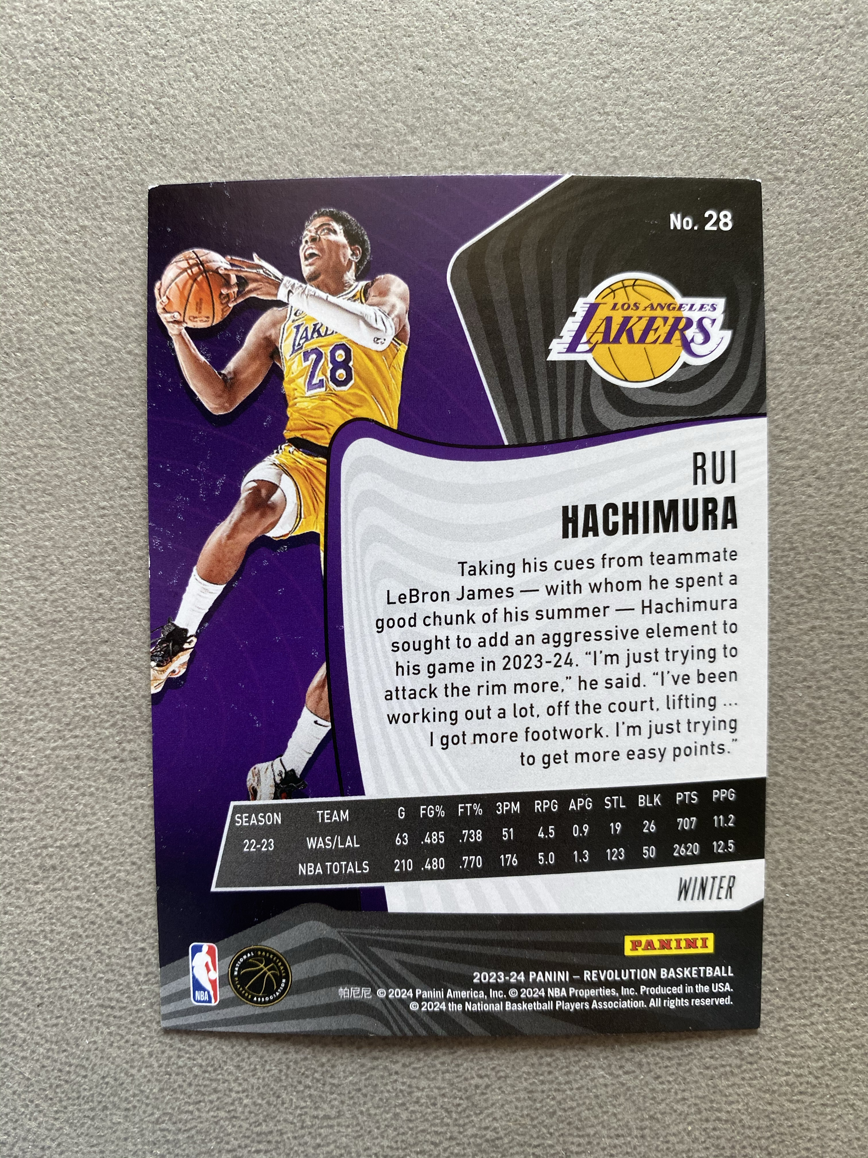 八村塁 Rui Hachimura 2023-24 Panini NBA Prizm Auto 直筆サイン 