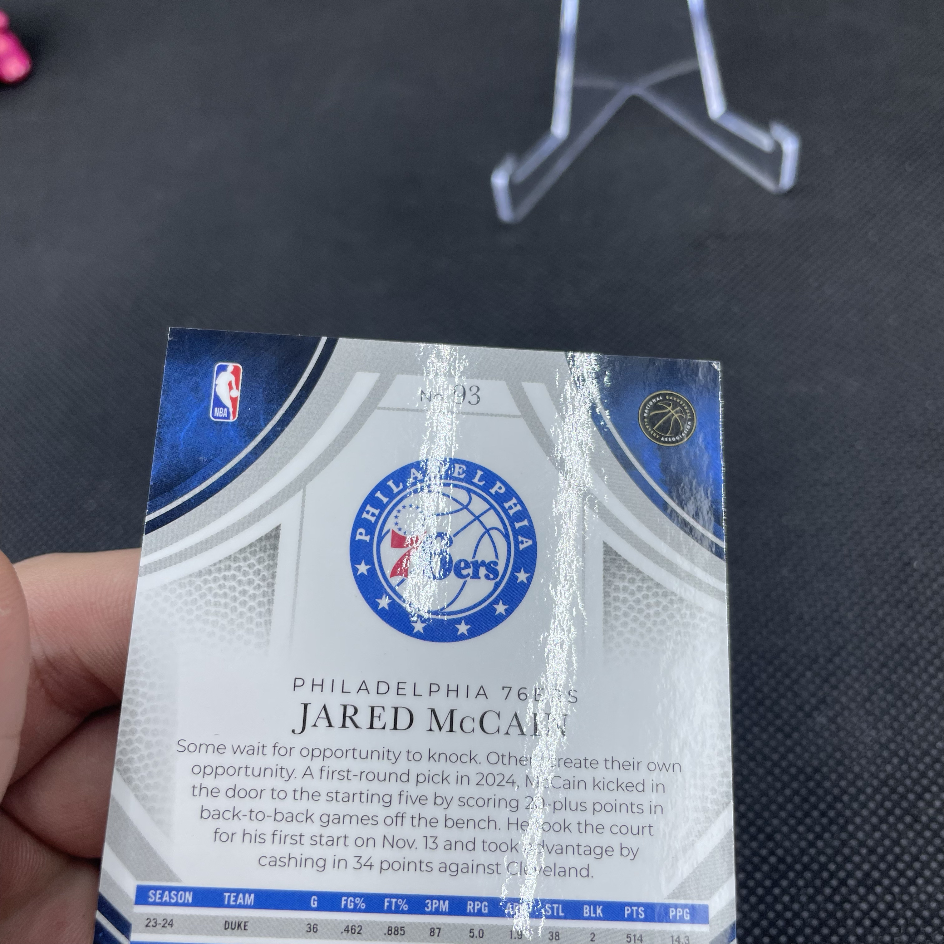 2024-25 Panini Immaculate Jared McCain RC 76人 新秀 贾里德 麦凯恩 魔仙哥 83/99编 横版 Base 银平行 潜力大热 品如图 不累计 大鱼