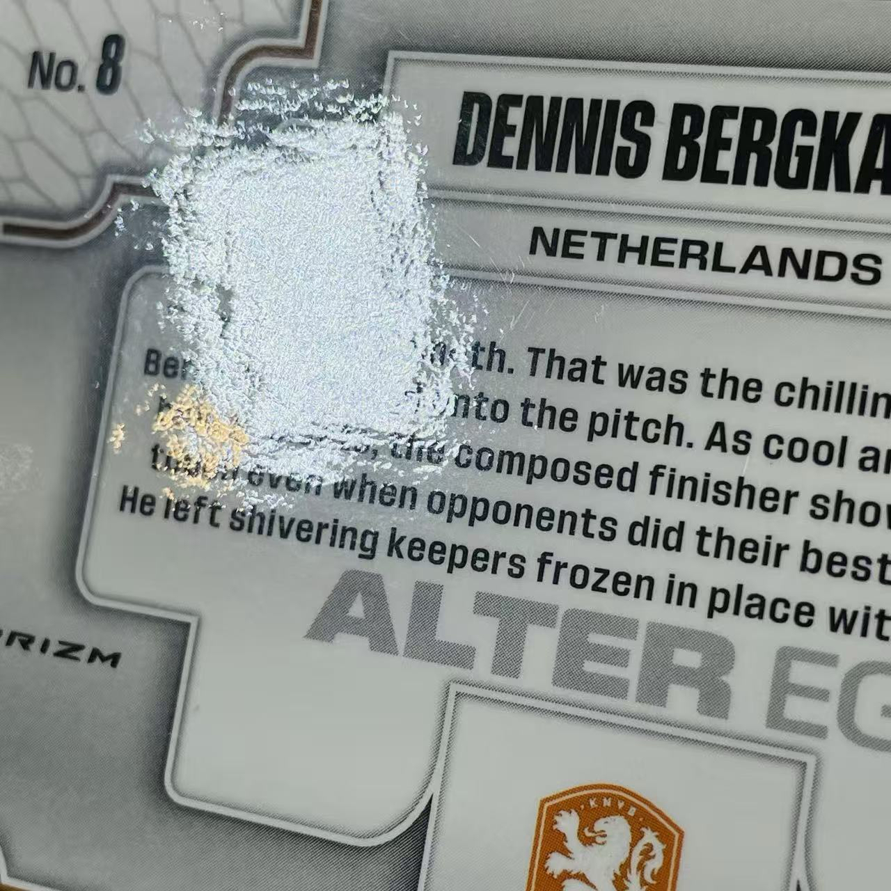 2026 Panini World Cup Prizm 世界杯PZ Dennis Bergkamp 荷兰 丹尼斯 博格坎普 绰号特卡大比例SP 阿森纳 微痕边角微白 洛北拍卖 HYyang5257地