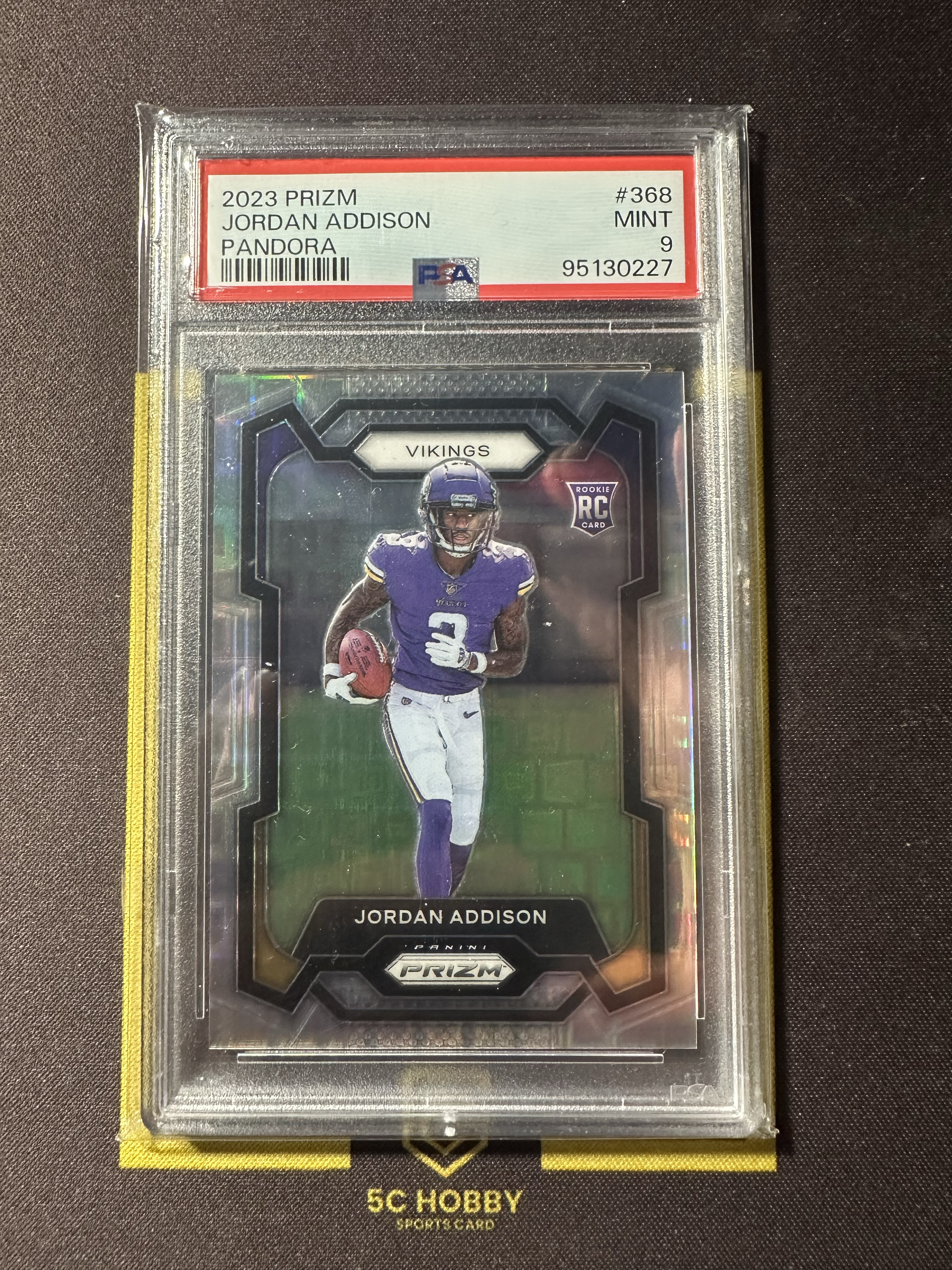 2023 Panini Prizm Jordan Addison RC 【主演出卡】维京人 超级新秀 爱迪生 prizm /400 新秀 PANDORA #368 PSA9