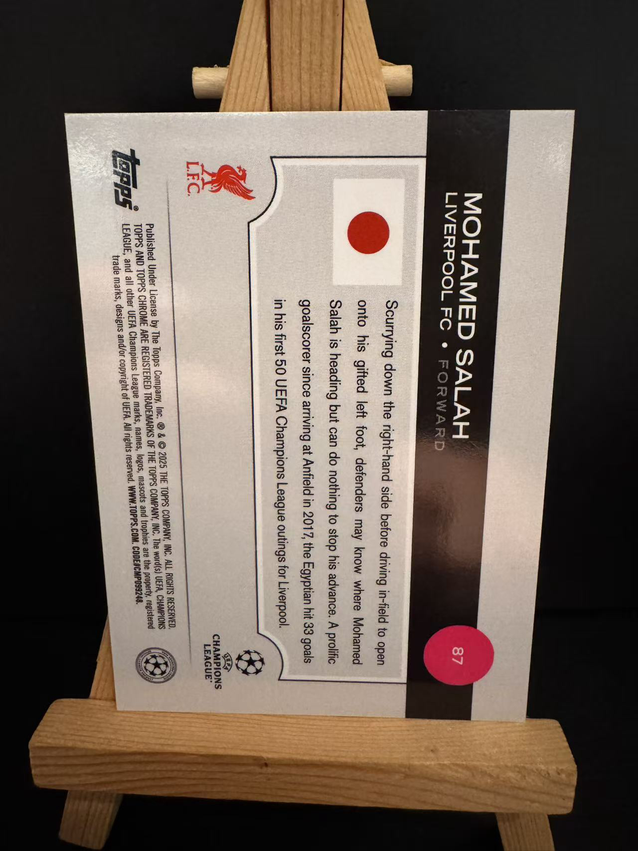 龖2025 Topps Chrome Mohamed Salah穆罕默德 萨拉赫 埃及法老 利物浦 欧冠TC 日版 金mojo折 109/150编 卡品如图 MJ002U