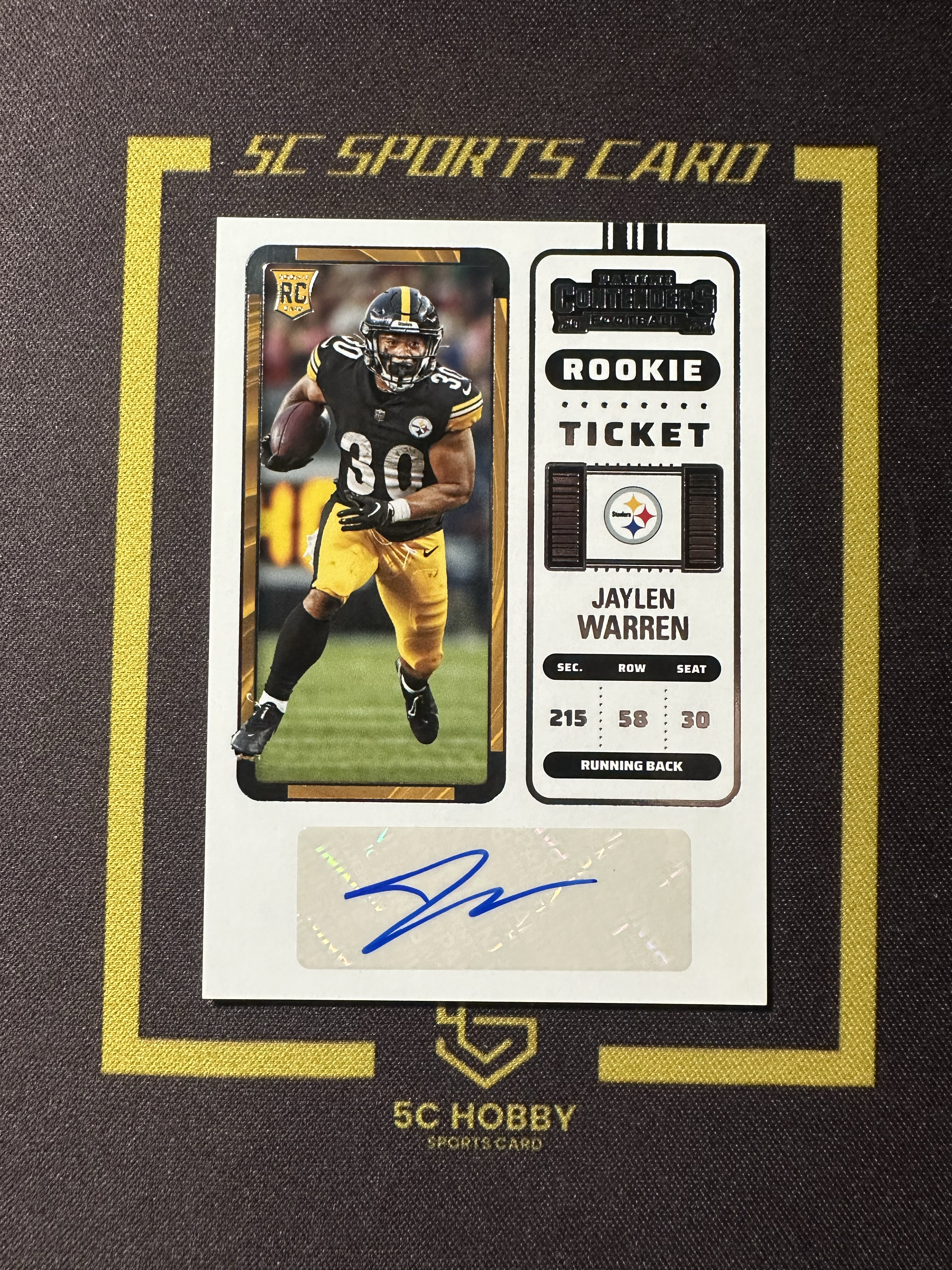 【主演出卡】2022 panini 橄榄球 contenders 球票系列 钢人 Jaylen Warren 新秀 球票 签字 卡品如图