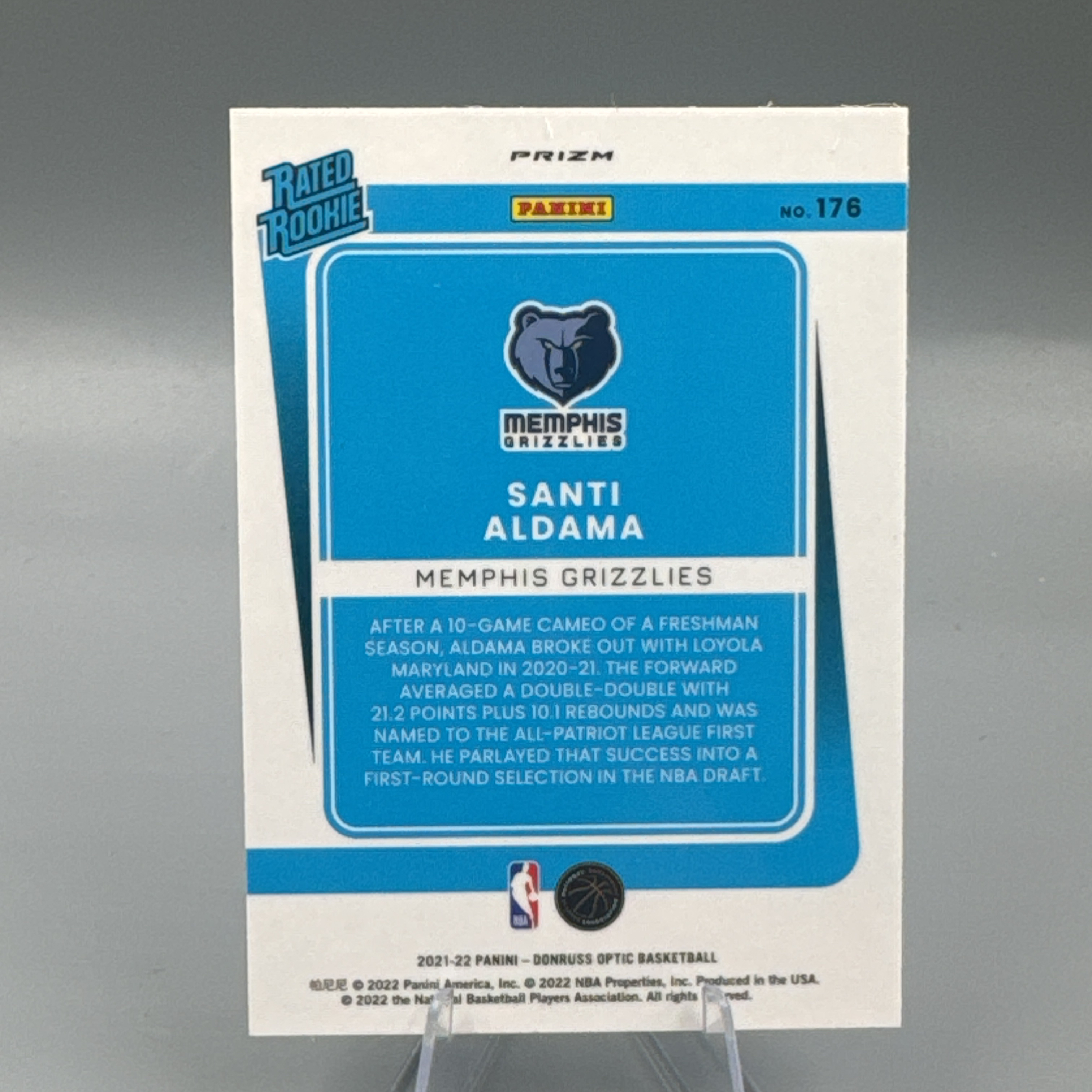 2021-22 Panini Donruss Santi Aldama RC 杜蕾斯 optic 新秀 阿尔达马 新秀 脉冲折 MM