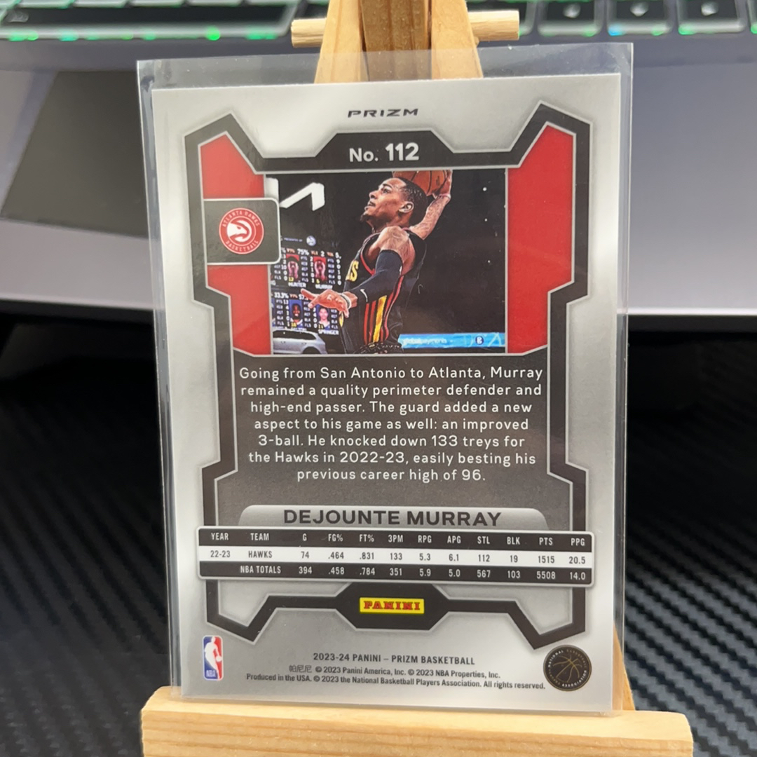 2023-24 Panini Prizm Dejounte Murray 德章泰 穆雷 老鹰 银折 折射 prizm系列 pz 卡品如图 凑图必备 值得收藏!免费代卖!