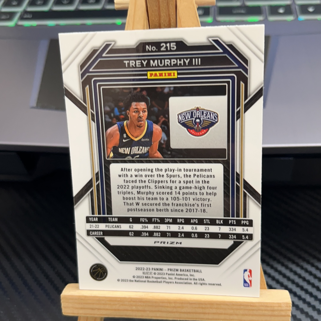 2022-23 Panini Prizm Trey Murphy III 特雷 墨菲三世 鹈鹕 银折 碎冰折 折射 prizm系列 pz 卡品如图 凑图必备 值得收藏! 免费代卖!