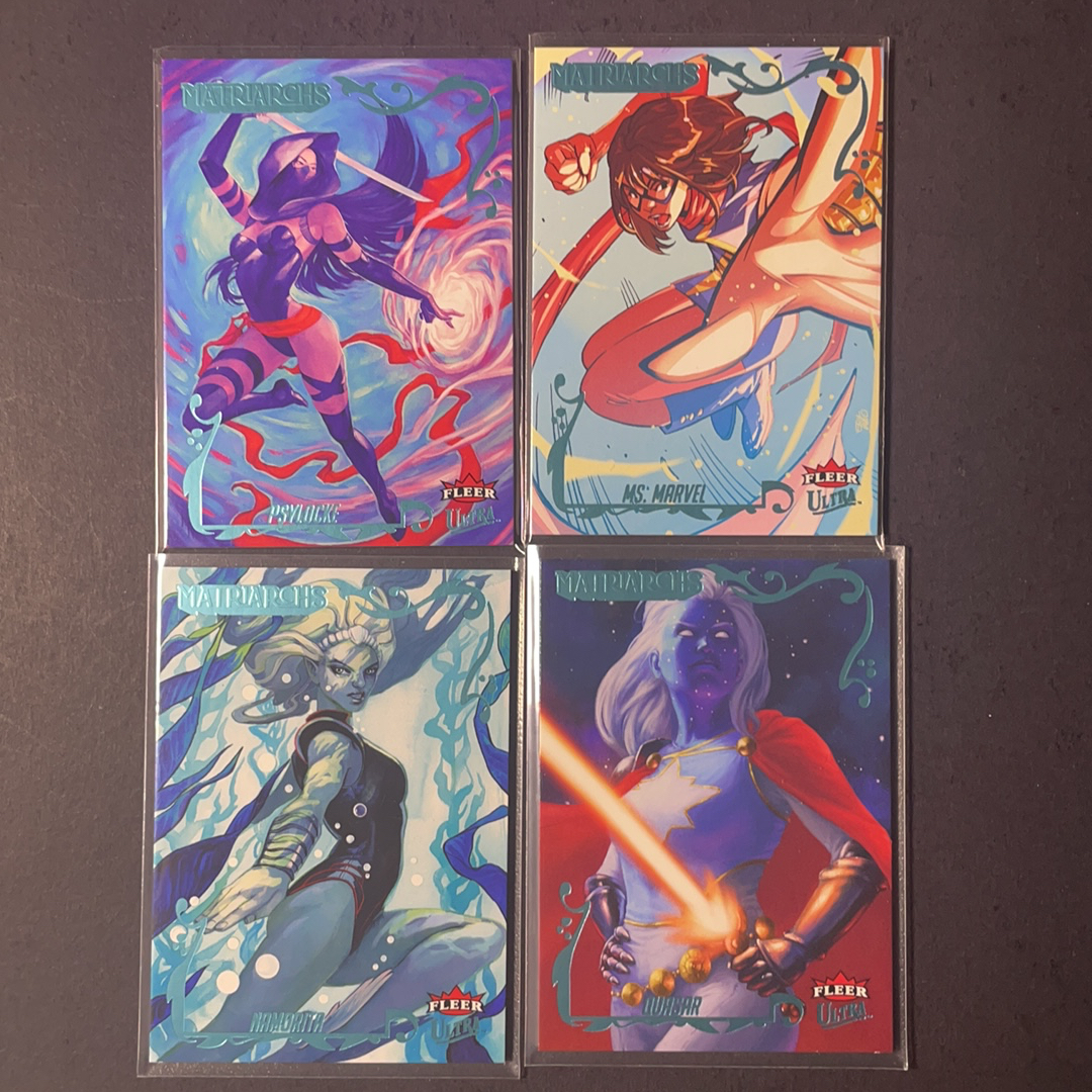 2024 Fleer Marvel (MCU) Ultra Matriarchs 灵蝶惊奇少女类星体纳摩莉塔 base带编湖水蓝平行129编3张打包 2024 UD漫威漫画Fleer Ultra女英雄