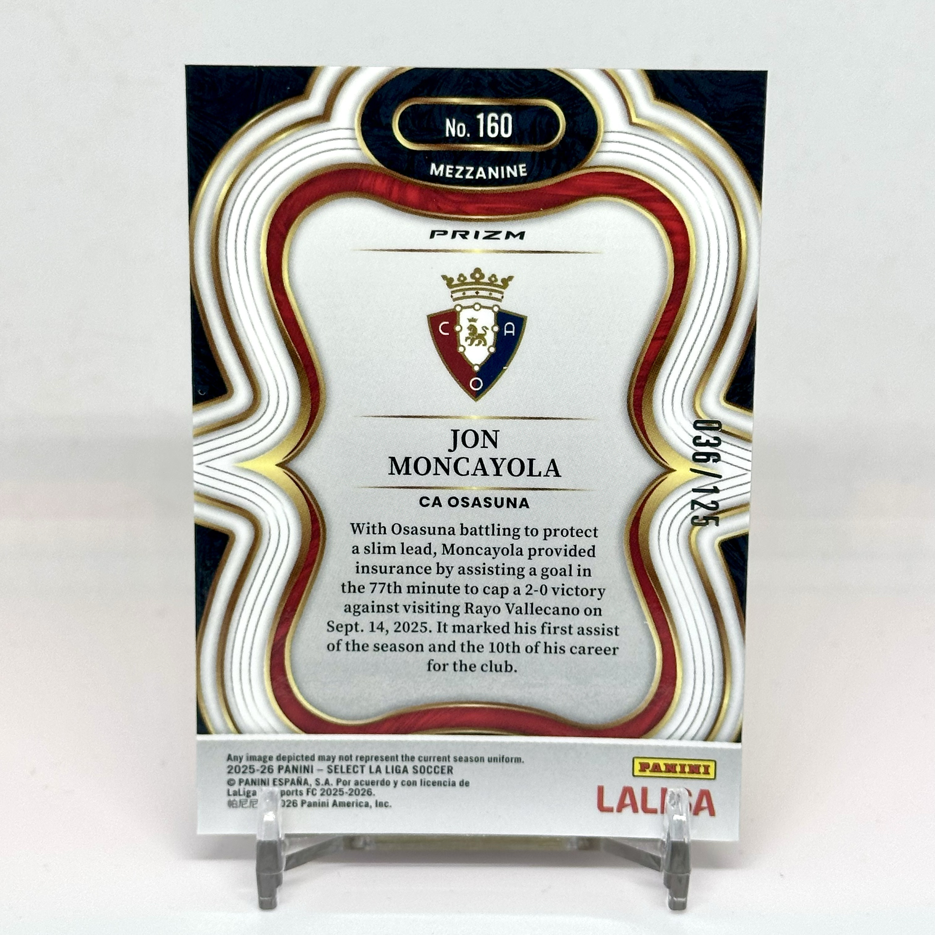 2526 Select Osasuna Jon Moncayola Mezzanine Purple 036/125编 二级紫折 蒙卡约拉 奥萨苏纳 西甲【芥末-阿玮/陈】