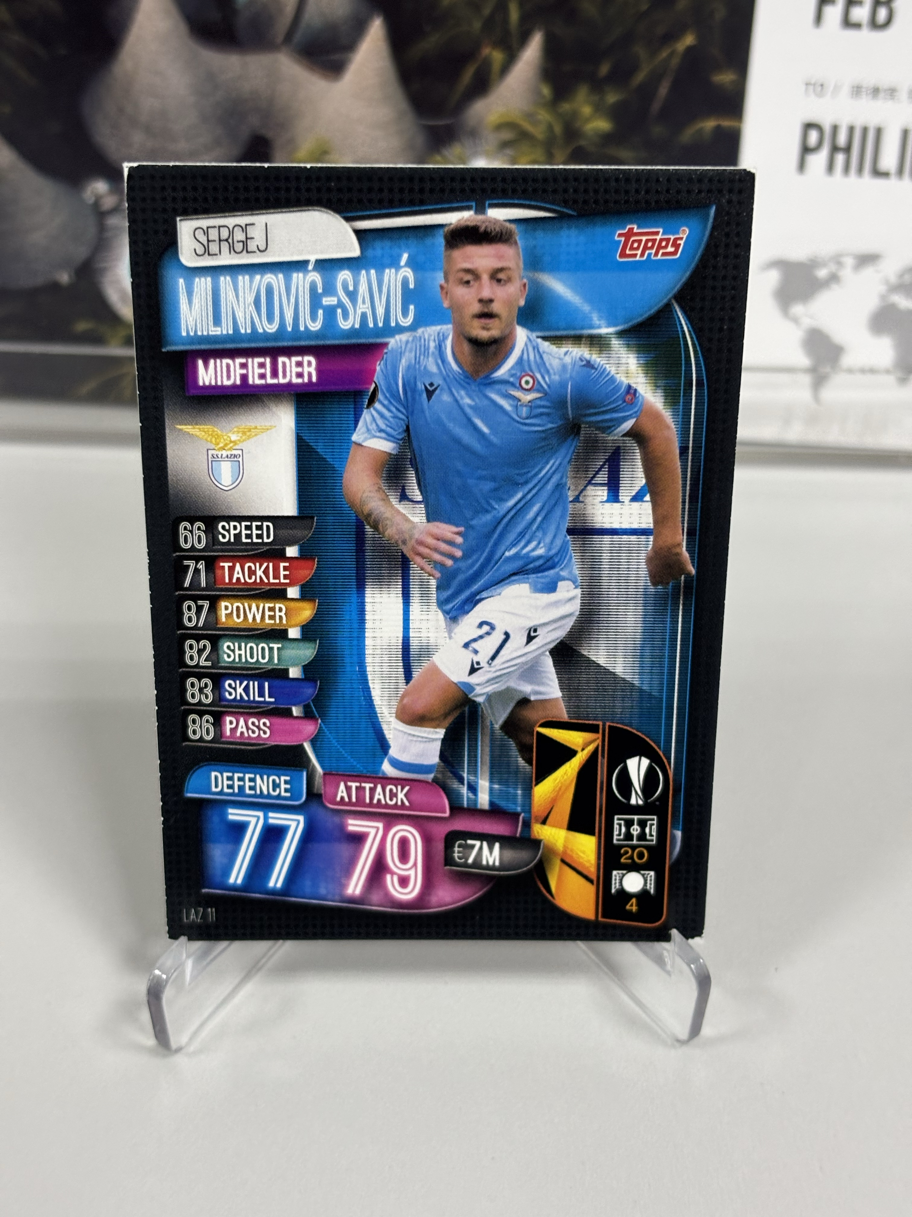 2019-20 Topps Match Attax 游戏版（古力查维度卡）MINNOVIC-SAVIC 米林科维奇 拉齐奥 利雅得新月 卡品如图 默认微瑕 不累计 只合并当日订单 拍前请阅读详情