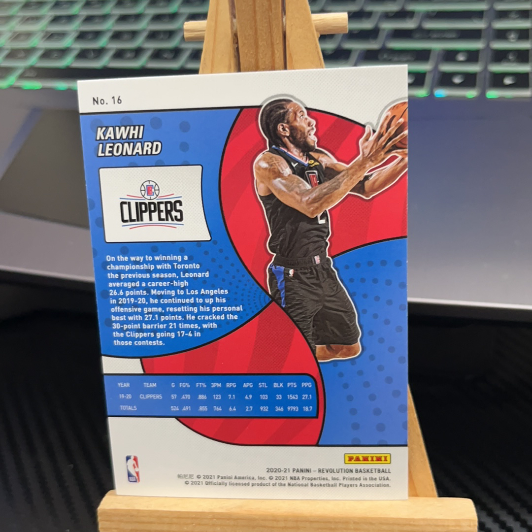 2020-21 Panini Revolution Kawhi Leonard 科怀 伦纳德 快船 折射 革命系列 卡品如图 凑图必备 值得收藏!免费代卖!