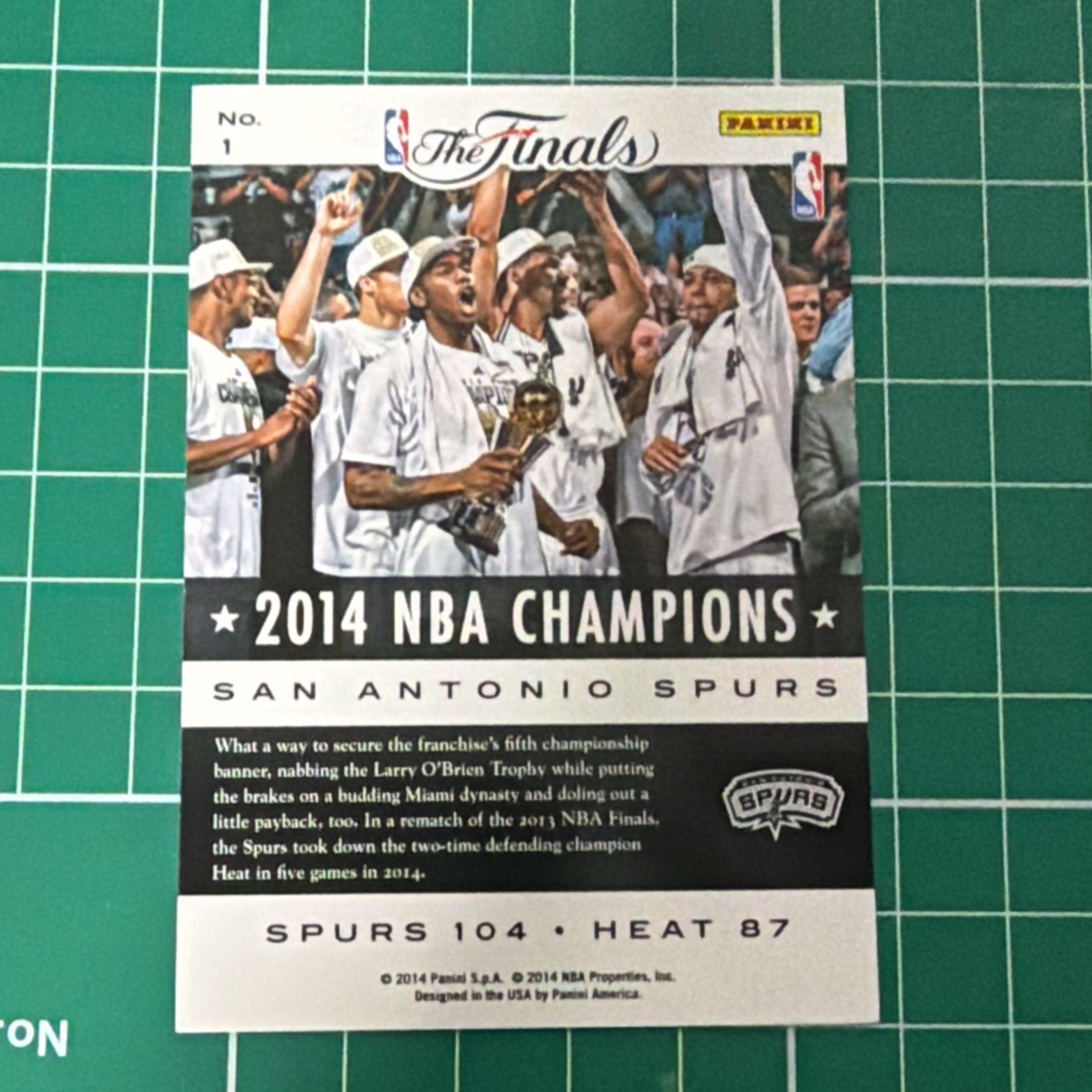 2014-15 Panini Americana San Antonio Spurs S.p.a. 圣安东尼奥马刺 2014总冠军特卡 夺冠伦纳德 帕克 全家福 特卡 闪卡十年老卡 绝版卡 稀有大比例