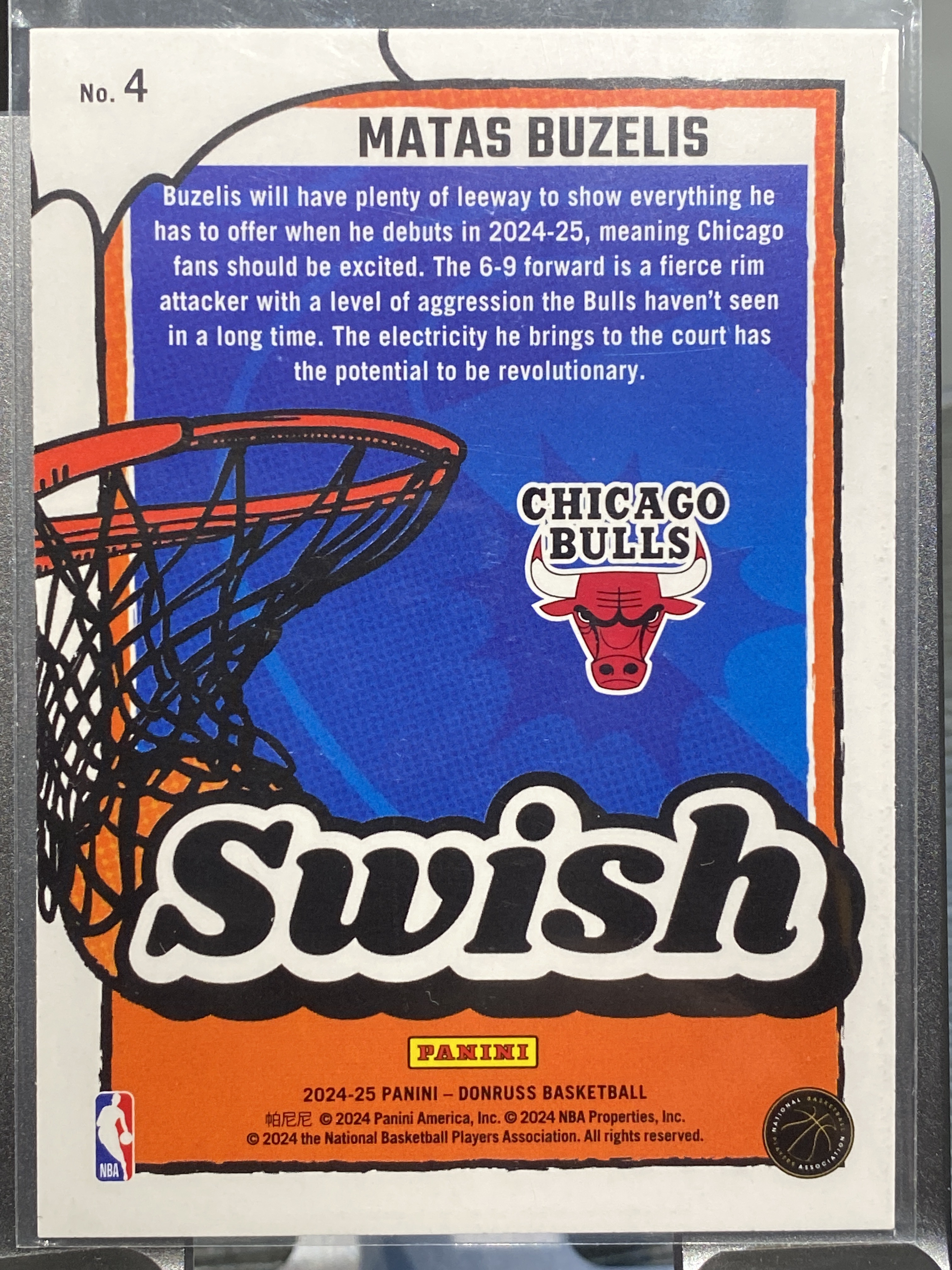 2024-25 【靓星代拍】 Donruss Matas Buzelis RC 杜蕾斯 新秀 公牛 玛塔斯 布泽利斯 SWISH 特卡 折射 钻石折 卡品如图 专收凑套必备 #火