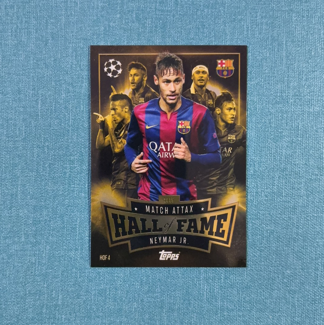 2024-25 Topps Match Attax 欧战 游戏版 Neymar 内马尔 名人堂特卡 超大比例 SSP 五头 折射 巴塞罗那 巴萨 卡品如图 QSH