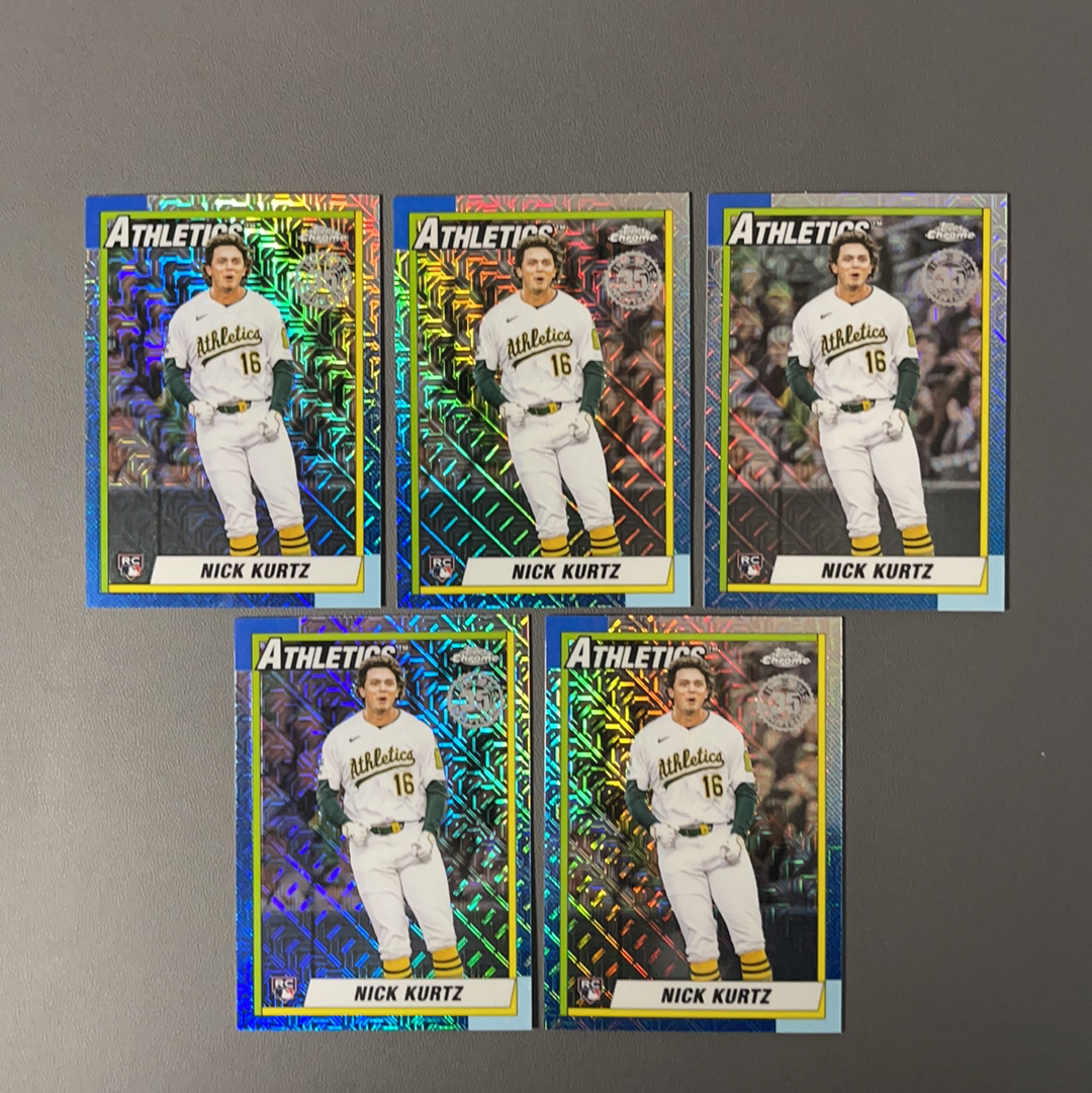 2025 Topps Update Nick Kurtz RC 尼克 库尔茨 运动家 最佳新人 新秀 银包 复古 Mojo折 5张合拍 lot不保卡品 介意勿拍