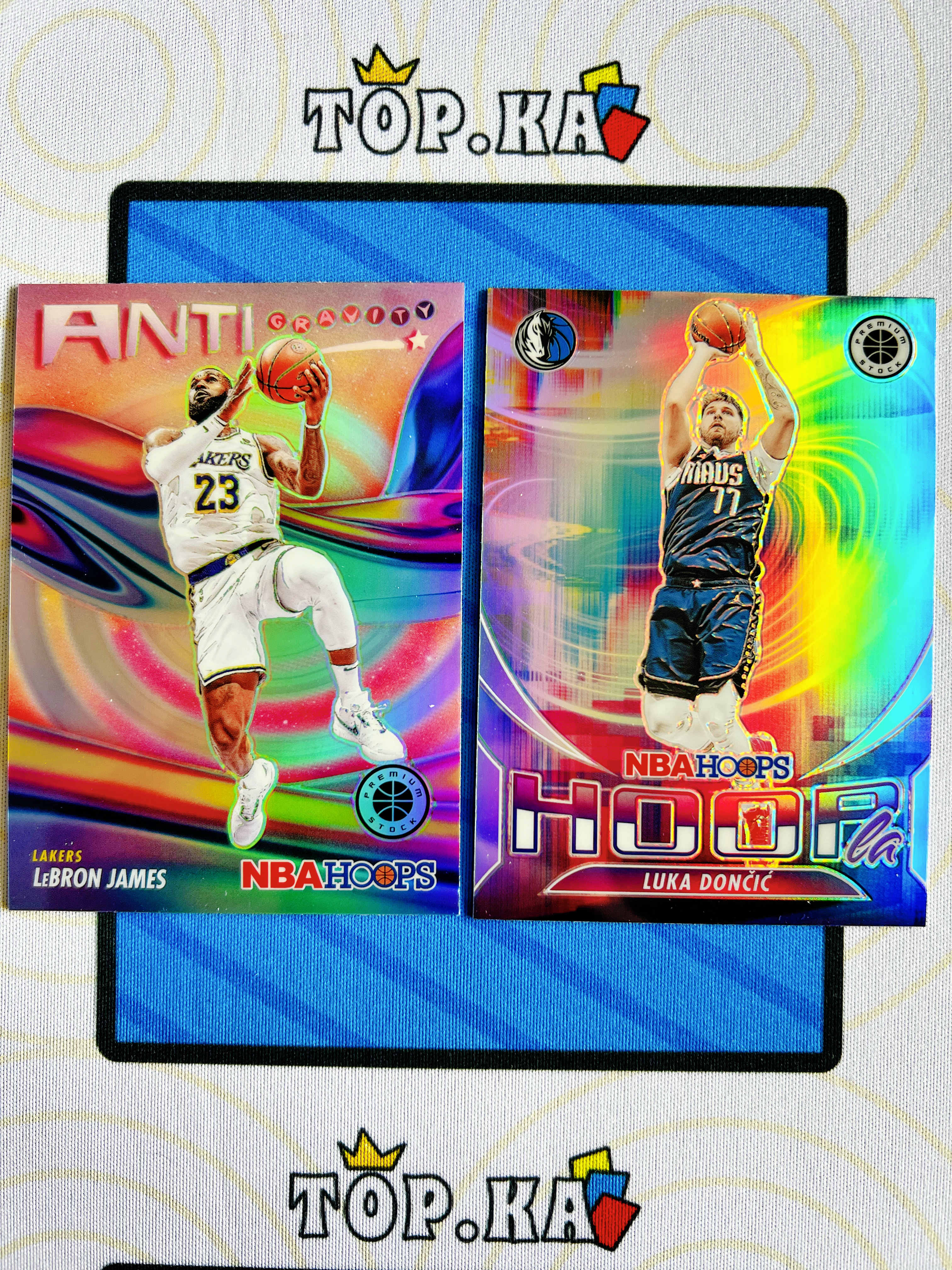 【顶尖卡社】2023-24 Panini NBA Hoops Premium Stock LeBron James 湖人 勒布朗 詹姆斯 +卢卡 东契奇 银折 一图2张打包 lot不保卡品【凯里】