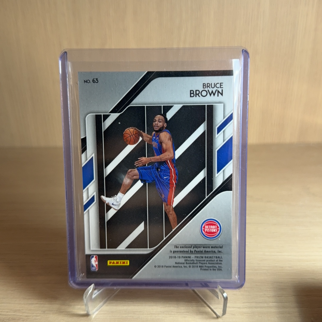 2018-19 Panini Prizm Bruce Brown 【免费代卖】PZ 活塞 布鲁斯 布朗 亲穿 小窗 物料 切割 卡品如图 值得收藏!!
