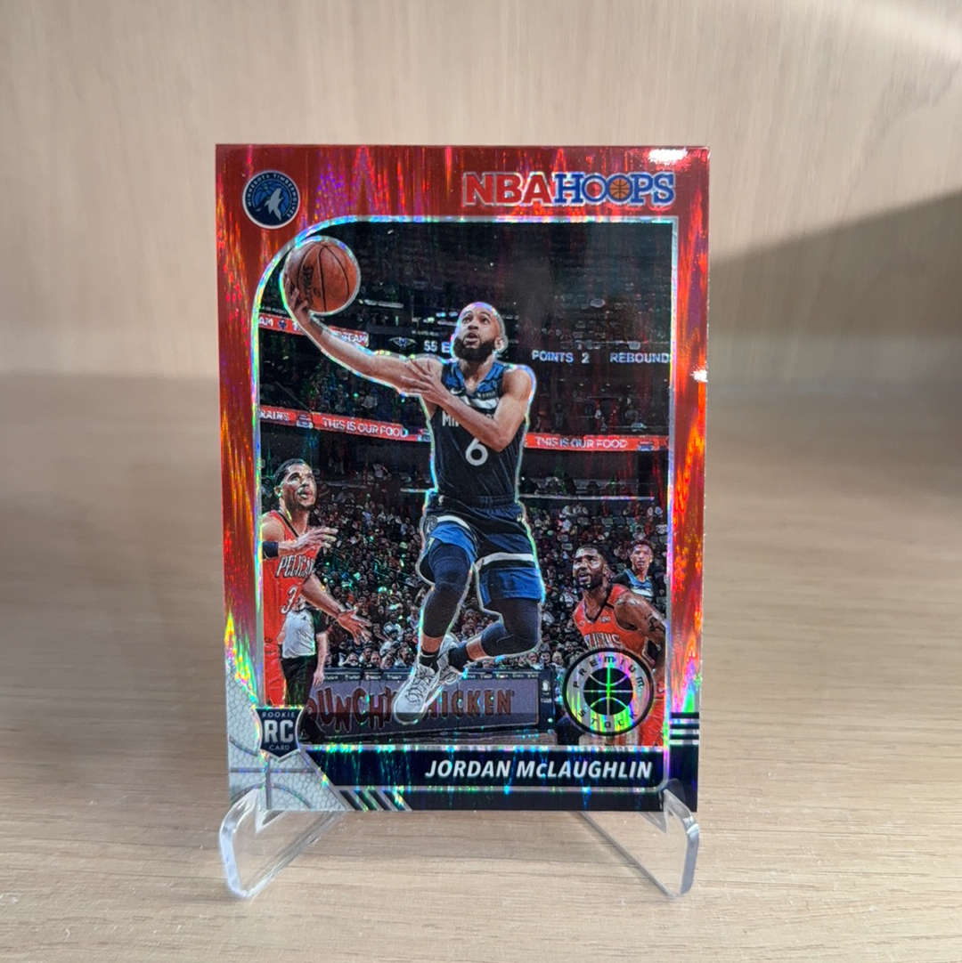 2019-20 Panini NBA Hoops Jordan McLaughlin RC 【免费代卖】森林狼 新秀 RC 乔丹 麦克劳林 银折 瀑布折 折射 专收必备 值得收藏!!