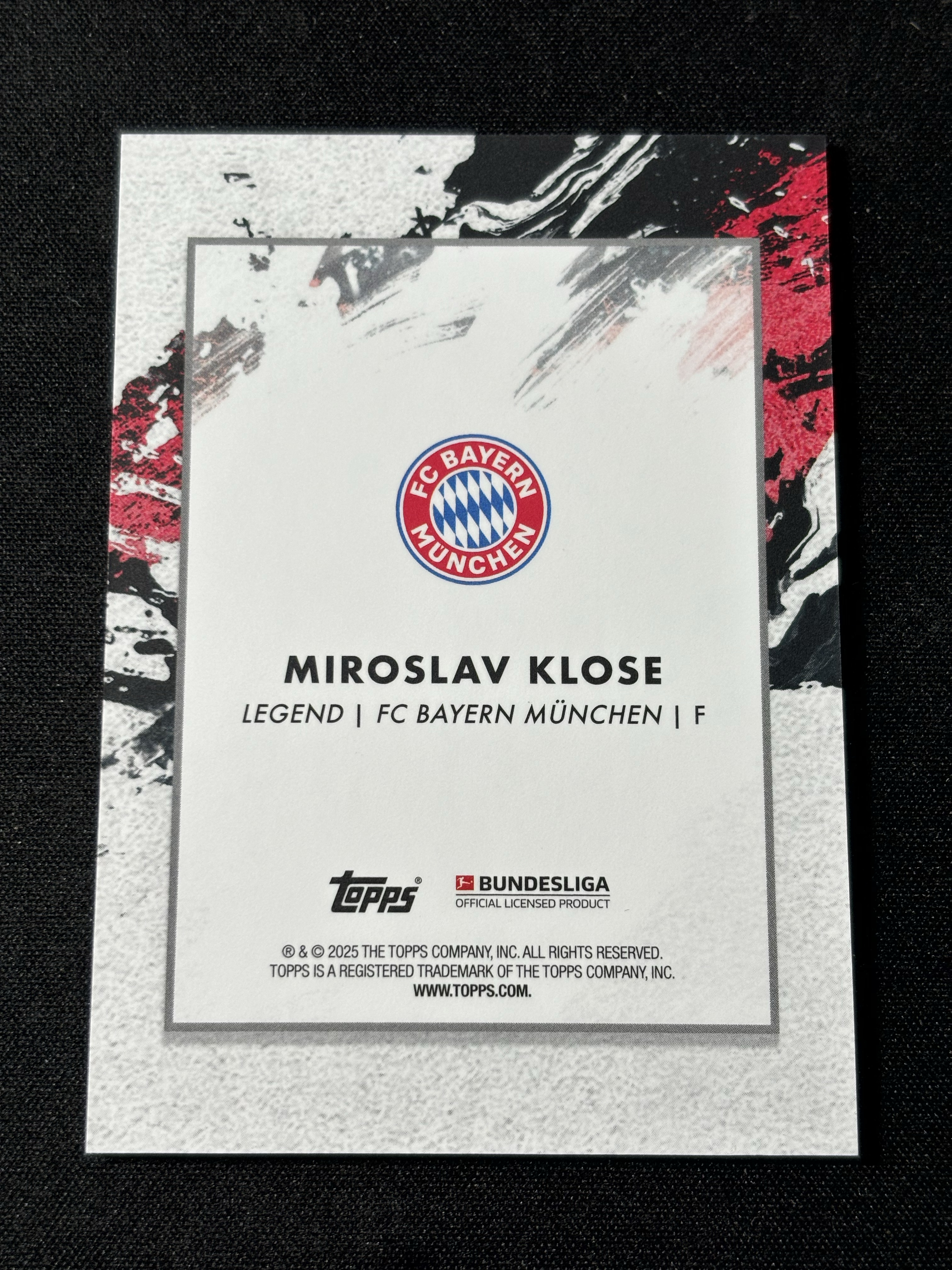 2025 Topps Inception Miroslav Klose 【信徒拍卖】德甲盗梦 元年 克洛泽 21/75编 绿平行 拜仁 德国 世界杯射手王 卡品如图