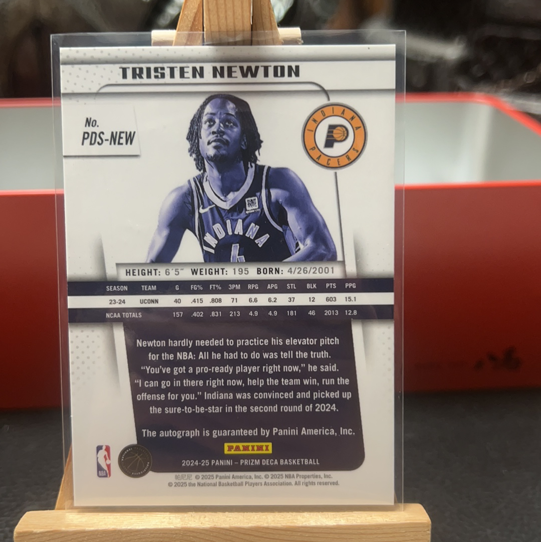 【SY代卖sy0150-可累积-瑕疵看图】2024-25 Panini Prizm Tristen Newton RC 特里斯坦 牛顿 步行者 新秀 签字