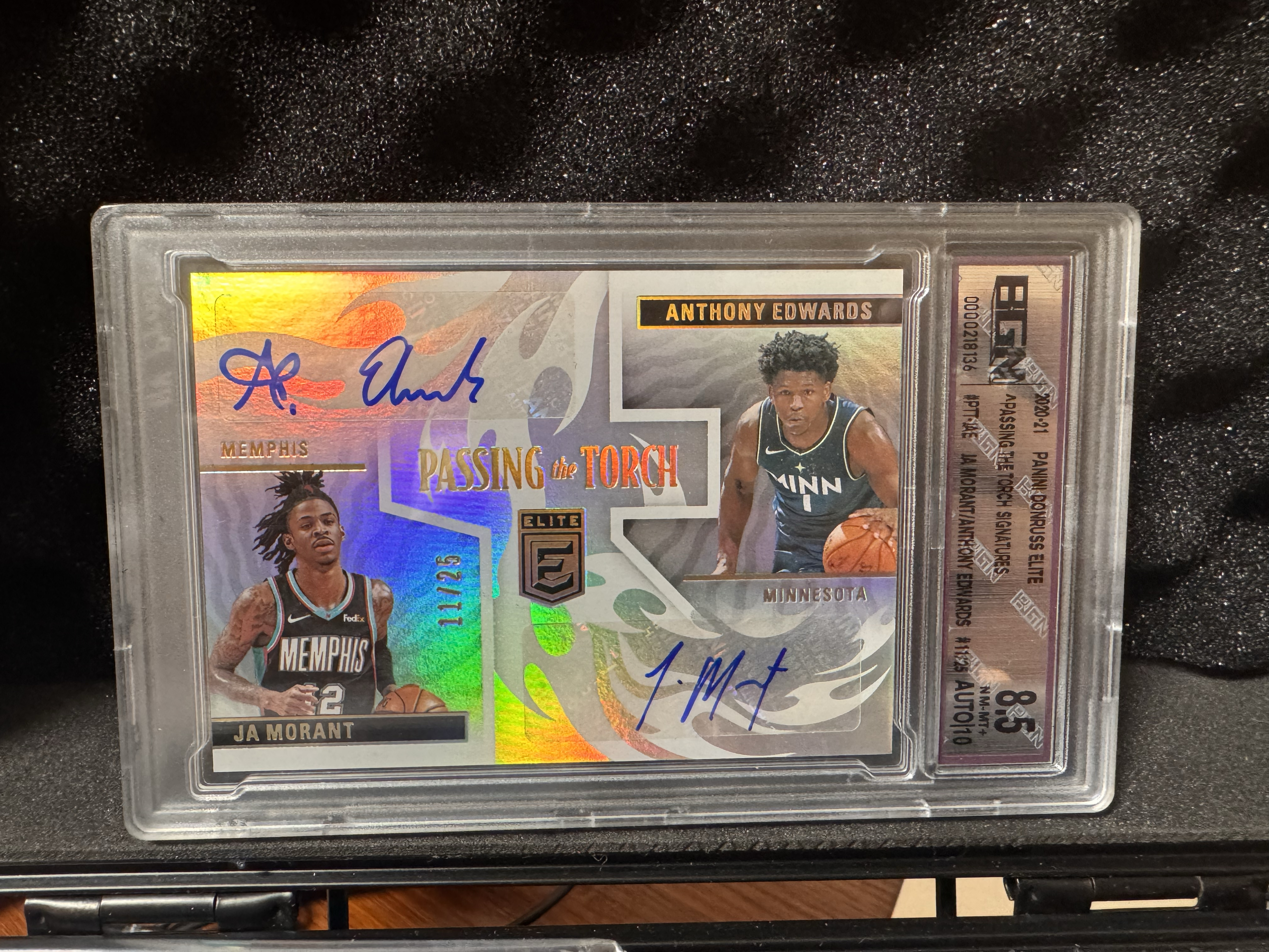 2020 elite 精英 ja morant Edwards passing torch 莫兰特 华子 爱德华兹 双签 亲签 传承 火炬传承 11/25 25编 新秀 bgn8.5 psa9  
