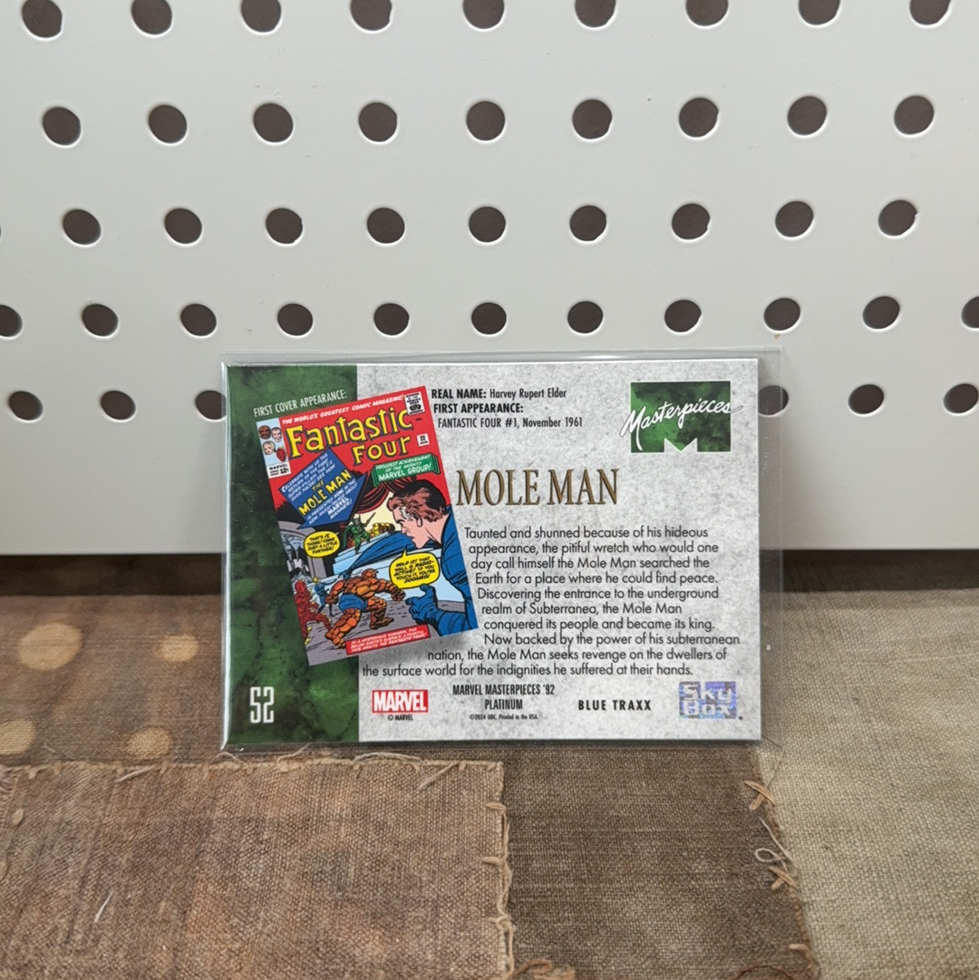 2024 SkyBox Marvel (MCU) 漫威 masterpieces 92 Platinum 92 白金 蓝Mojo折 1:12 鼹鼠人 Mole Man