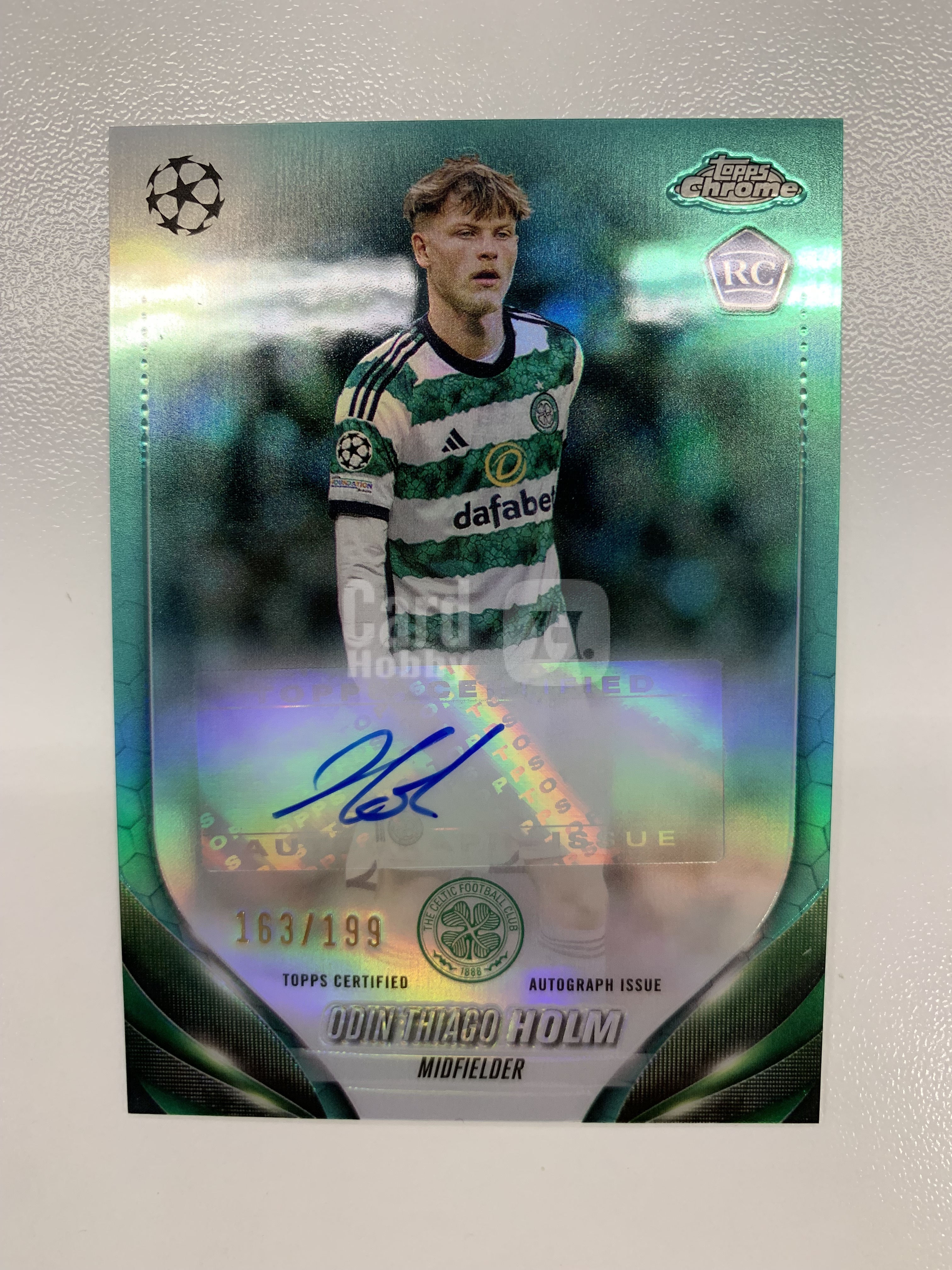 2023-24 Topps Chrome 欧冠 Odin Thiago Holm 霍尔姆 凯尔特人 新秀RC 199编青折 签字 DF-Mike