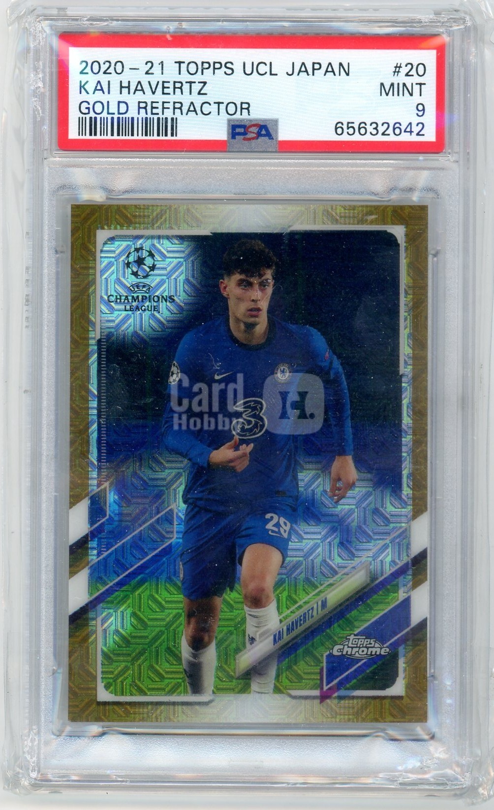2020 Topps Chrome UCL Gold Refractor Kai Havertz Chelsea /50 PSA9 托普斯镀铬 伦敦大学学院 金子折射式 凯哈弗茨 切尔西