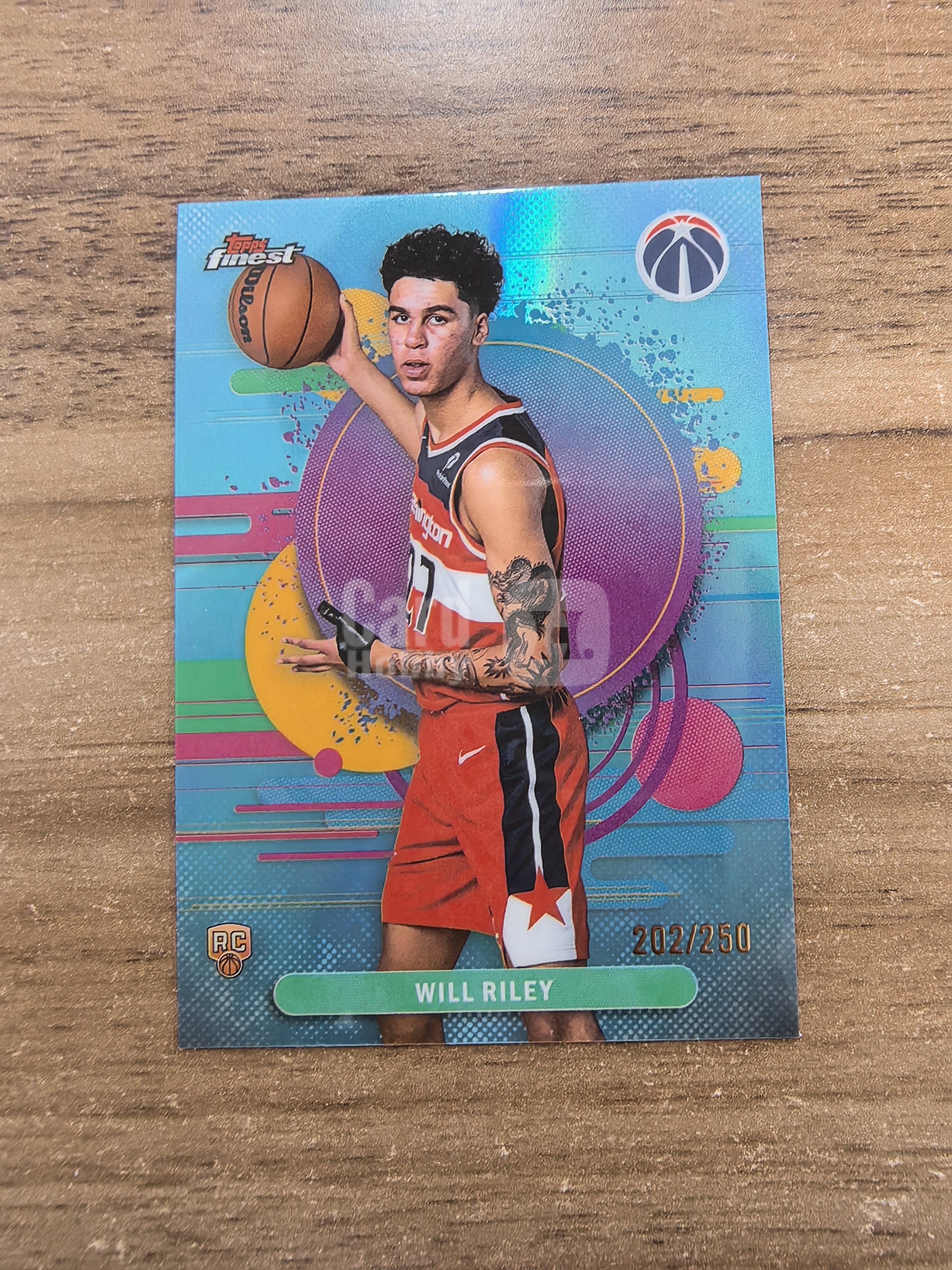 2026 Topps Finest Will Riley RC 奇才 威尔莱利 新秀 202/250编 二级 天空蓝折 折射 实卡精美 卡品如图 min