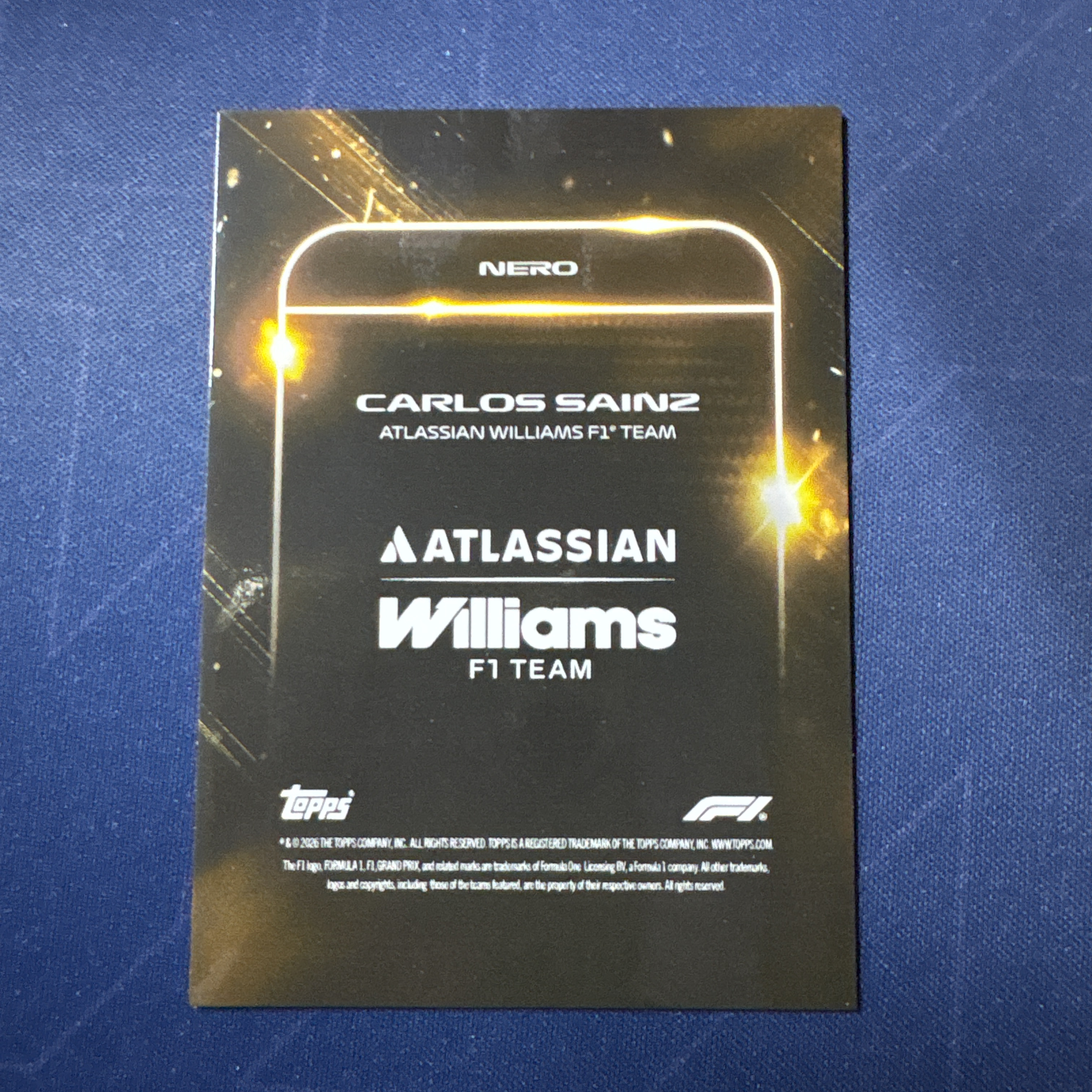 2026 Topps Lights Out Carlos Sainz 【爆爆代卖】F1 熄灯 卡洛斯 塞恩斯 8/50编 低编 金折 威廉姆斯 车队 Nero 暗夜肖像 特卡 如图 专收必备 #冷哥