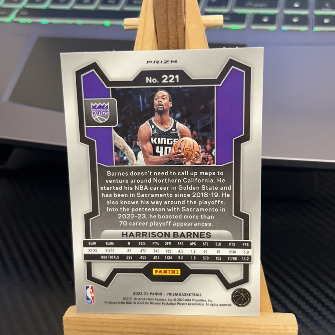 2023-24 Panini Prizm Harrison Barnes 哈里森 巴恩斯 国王 银折 折射 prizm系列 pz 卡品如图 凑图必备 值得收藏!免费代卖!