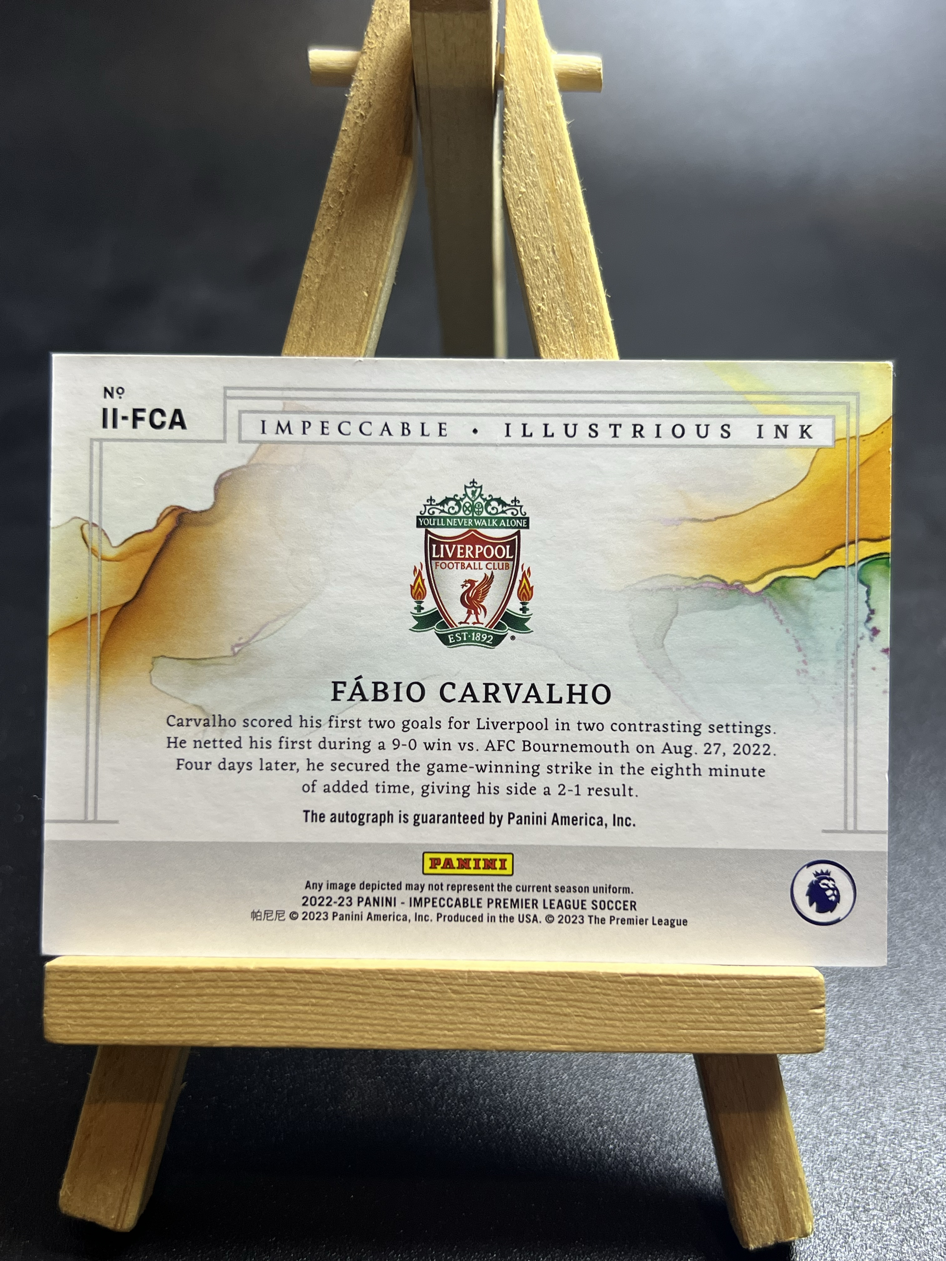 2022-23 Panini Impeccable Fabio Carvalho RC 法比奥 卡瓦略 签字 04/99编 新秀 利物浦 英超 小真金 李哥 叉叉拍卖