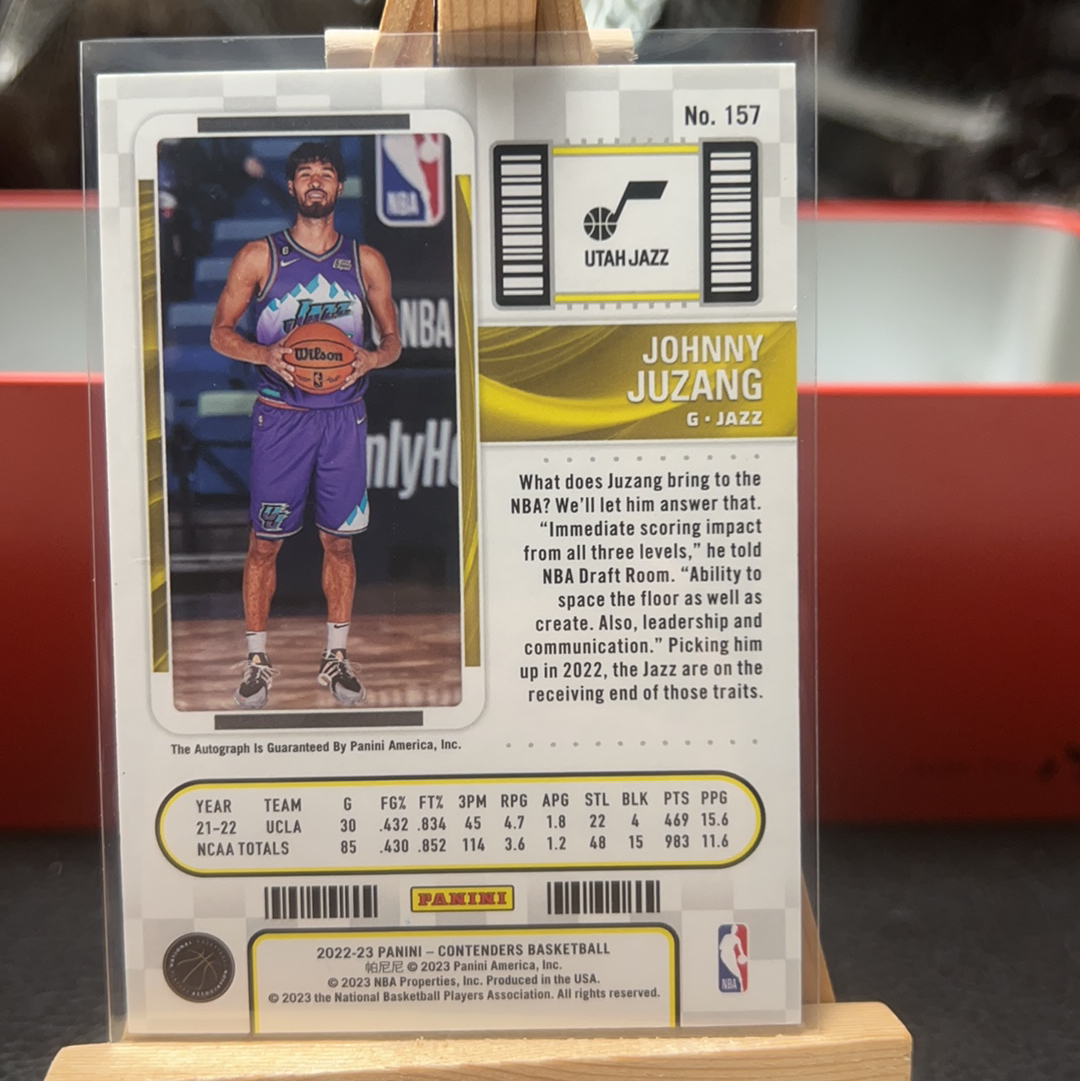 【SY代卖sy0150-可累积-瑕疵看图】2022-23 Panini Contenders Johnny Juzang RC 约翰尼 朱赞 犹他爵士 签字