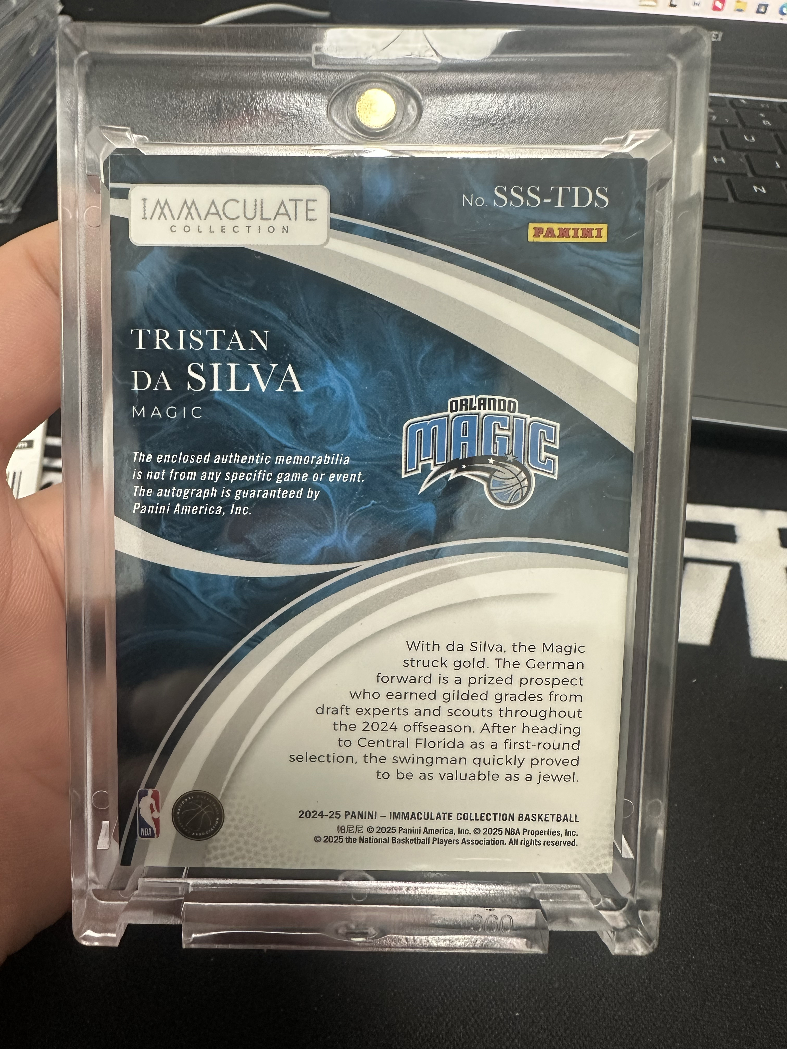 2024-25 Panini Immaculate Tristan da Silva RC 爱咪咪 魔术 新秀 特里斯坦 席尔瓦 25编 红折 球鞋切割 签字 卡签 bz