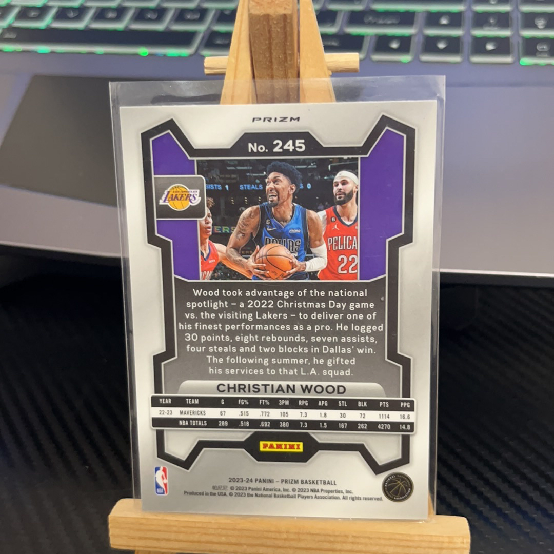 2023-24 Panini Prizm Christian Wood 科里斯蒂安 伍德 湖人 银折 折射 prizm系列 pz 卡品如图 凑图必备 值得收藏!免费代卖!