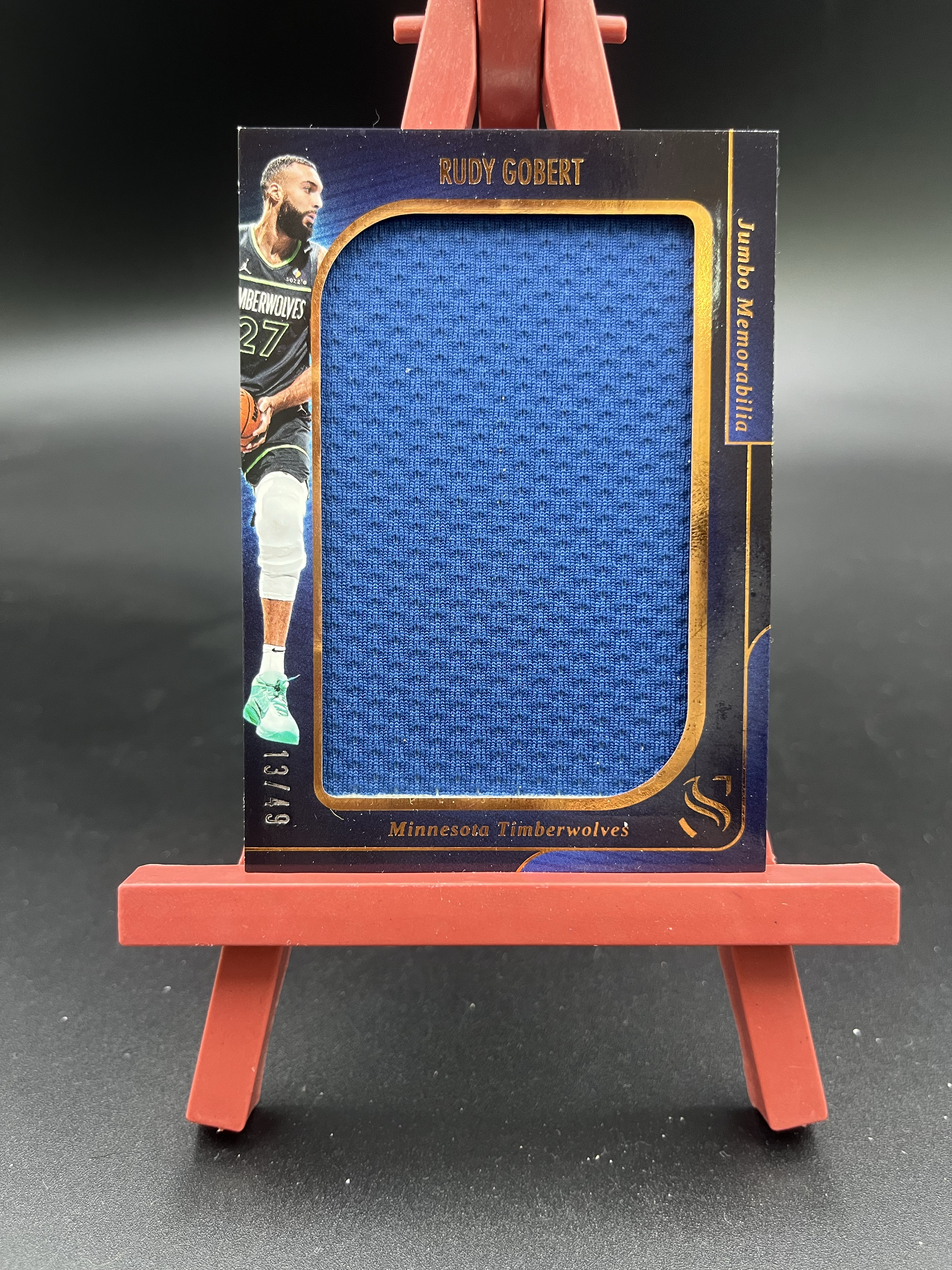 2024-25 Panini Silhouette Rudy Gobert 剪影 森林狼 鲁迪 戈贝尔 13/49编 大窗球衣物料切割 GU亲穿落场 卡品如图【优质物料专场】04WZ