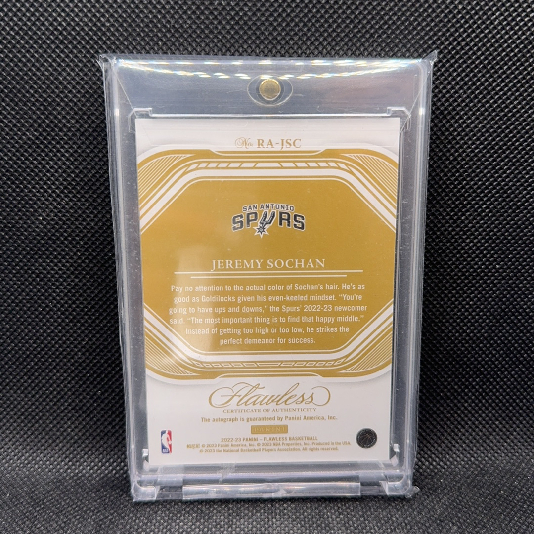 【Roseee代卖】2022-23 Panini Flawless Jeremy Sochan 手提 马刺 杰里米索汉 新秀RC 签字卡签 25编 jeff