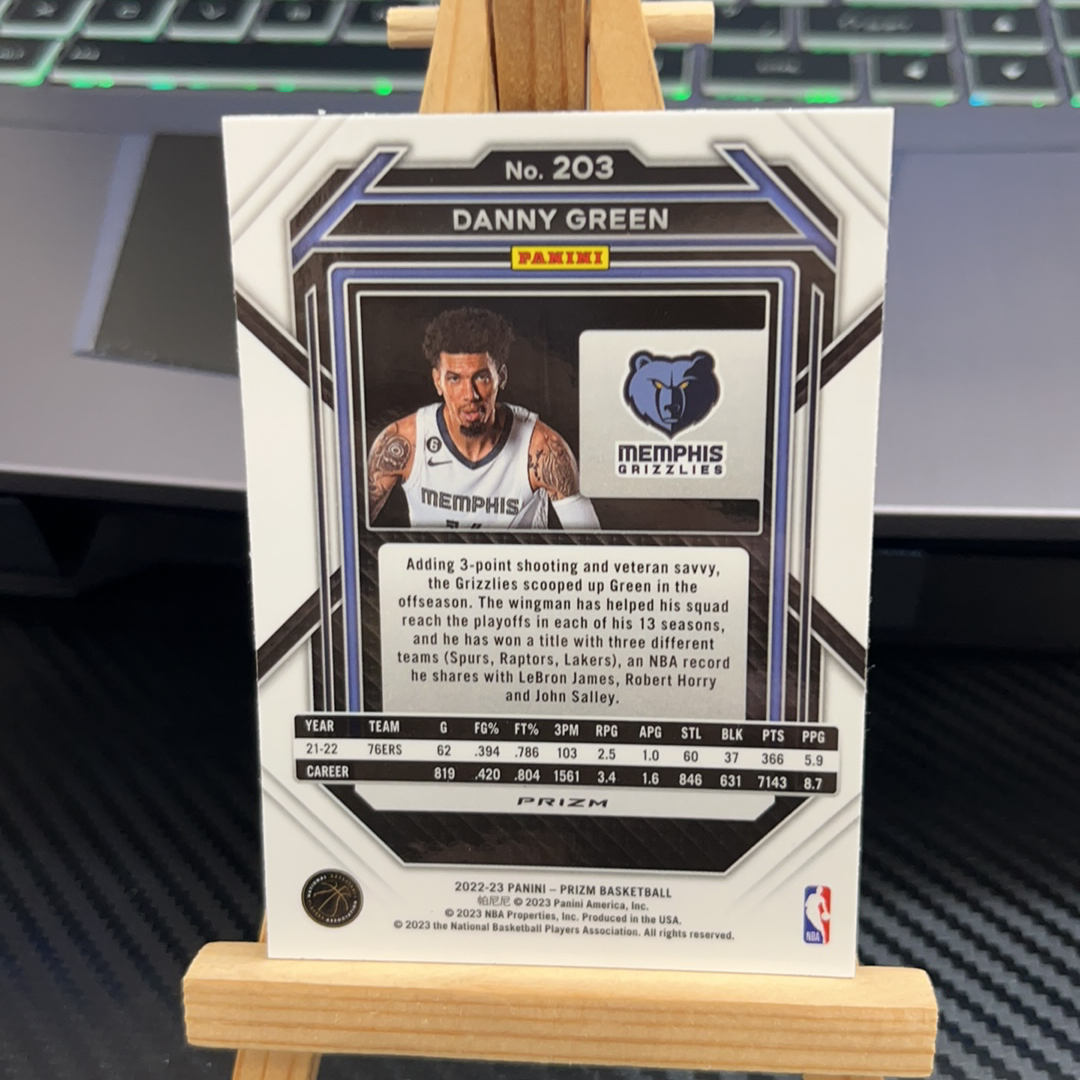 2022-23 Panini Prizm Danny Green 丹尼 格林 灰熊 银折 碎冰折 折射 prizm系列 pz 卡品如图 凑图必备 值得收藏! 免费代卖!