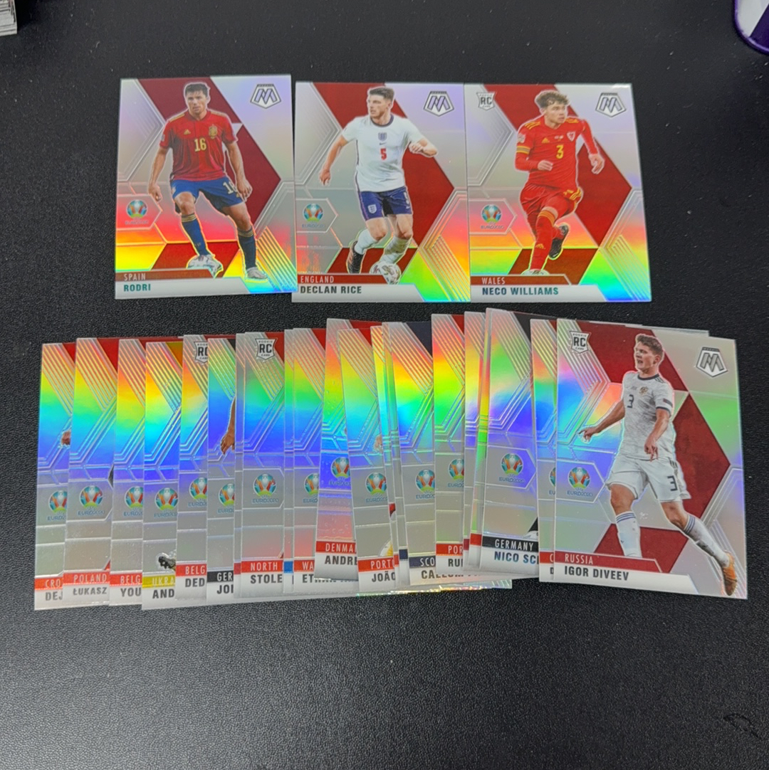 【小牛代拍】2021 Panini MOSAIC 马赛克 欧洲杯 罗德里 尼克威廉姆斯 赖斯 24张银折 折射 打包lot 卡品如图 收藏必备(阿里嘎多)