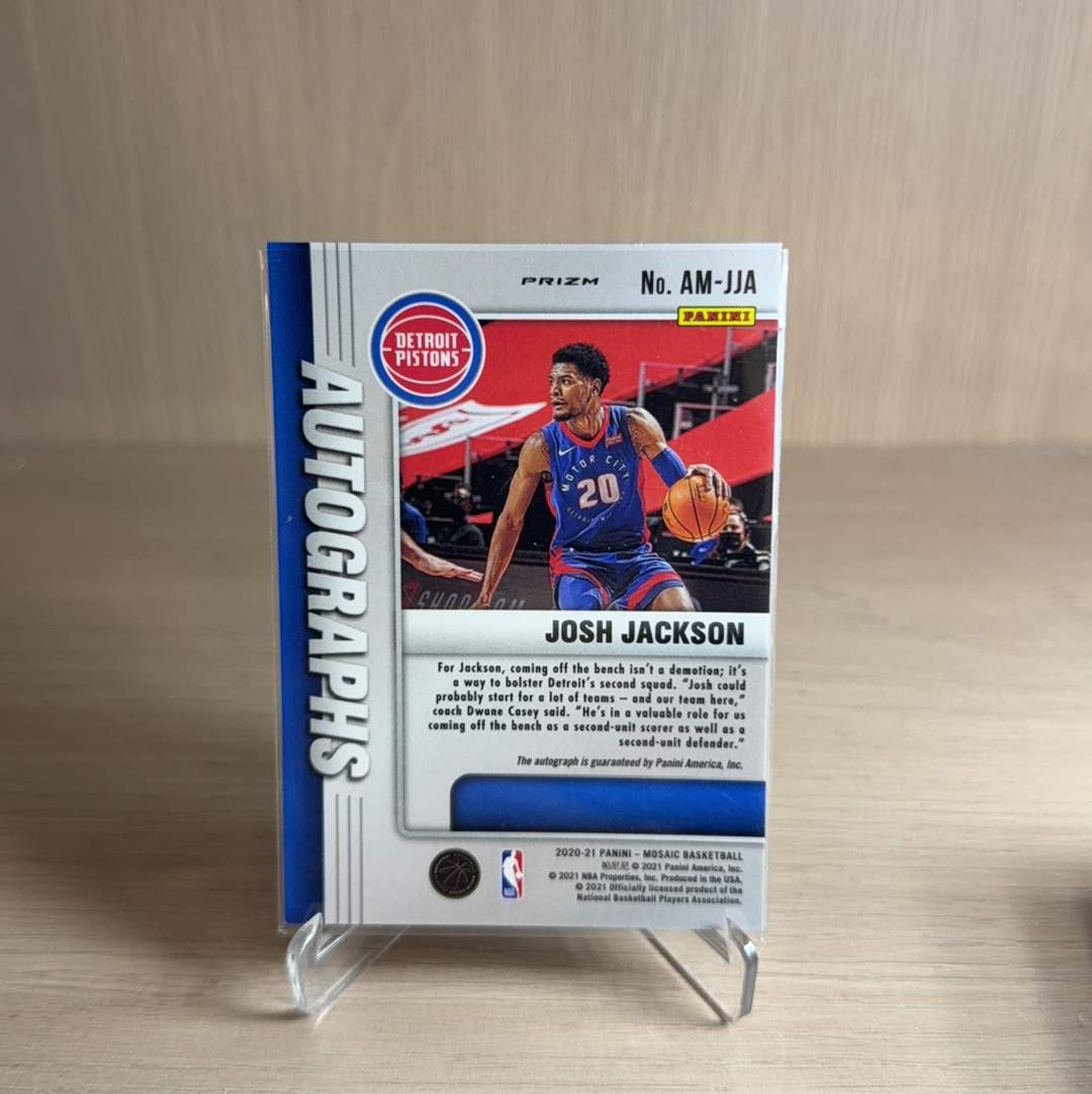 2020-21 Panini Mosaic Josh Jackson 【免费代卖】马赛克 活塞 约什 杰克逊 签字 折射 卡品如图 值得收藏!!