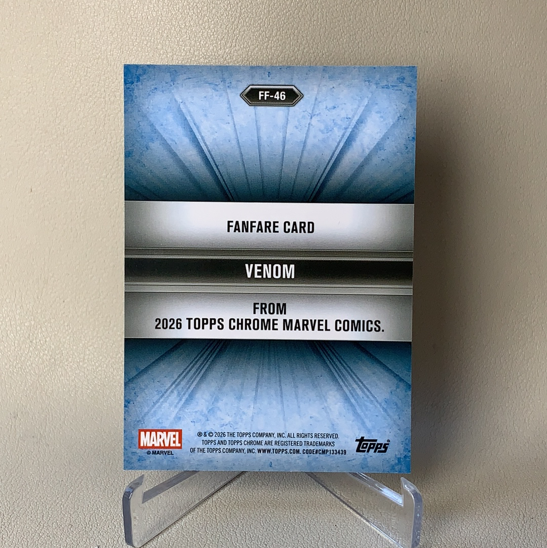 2026 Topps Marvel (MCU) Comics Chrome 漫威TC Venom 毒液 埃迪 Fanfare 喝彩特卡 银折 大比例 SP FF-46 品相如图 凑套必备 哈拉