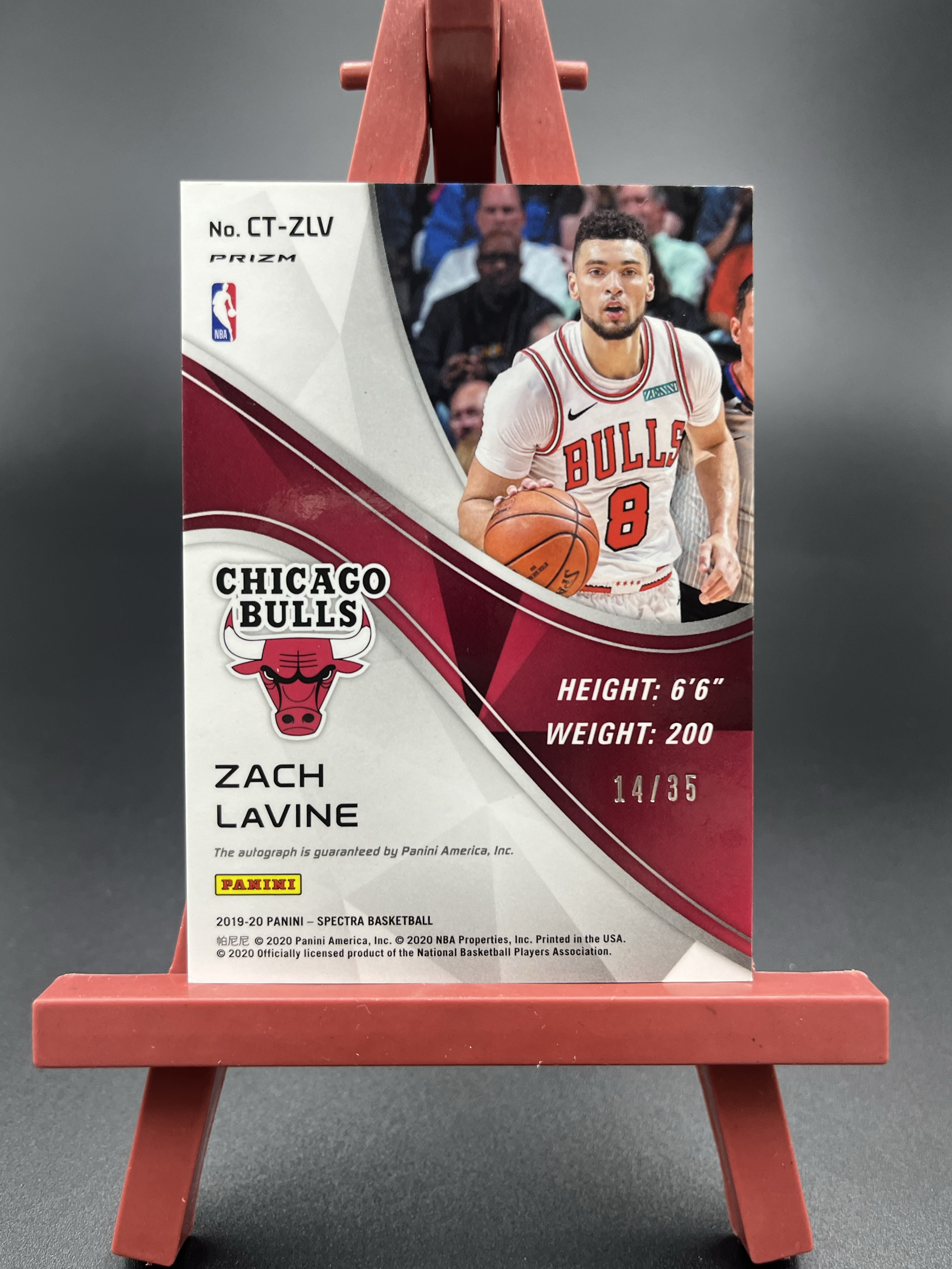 【西子拍卖】2019-20 Panini Spectra Zach LaVine 光谱 公牛 扎克 拉文 签字 卡签 折射 银折 14/35编 微瑕如图 Z819