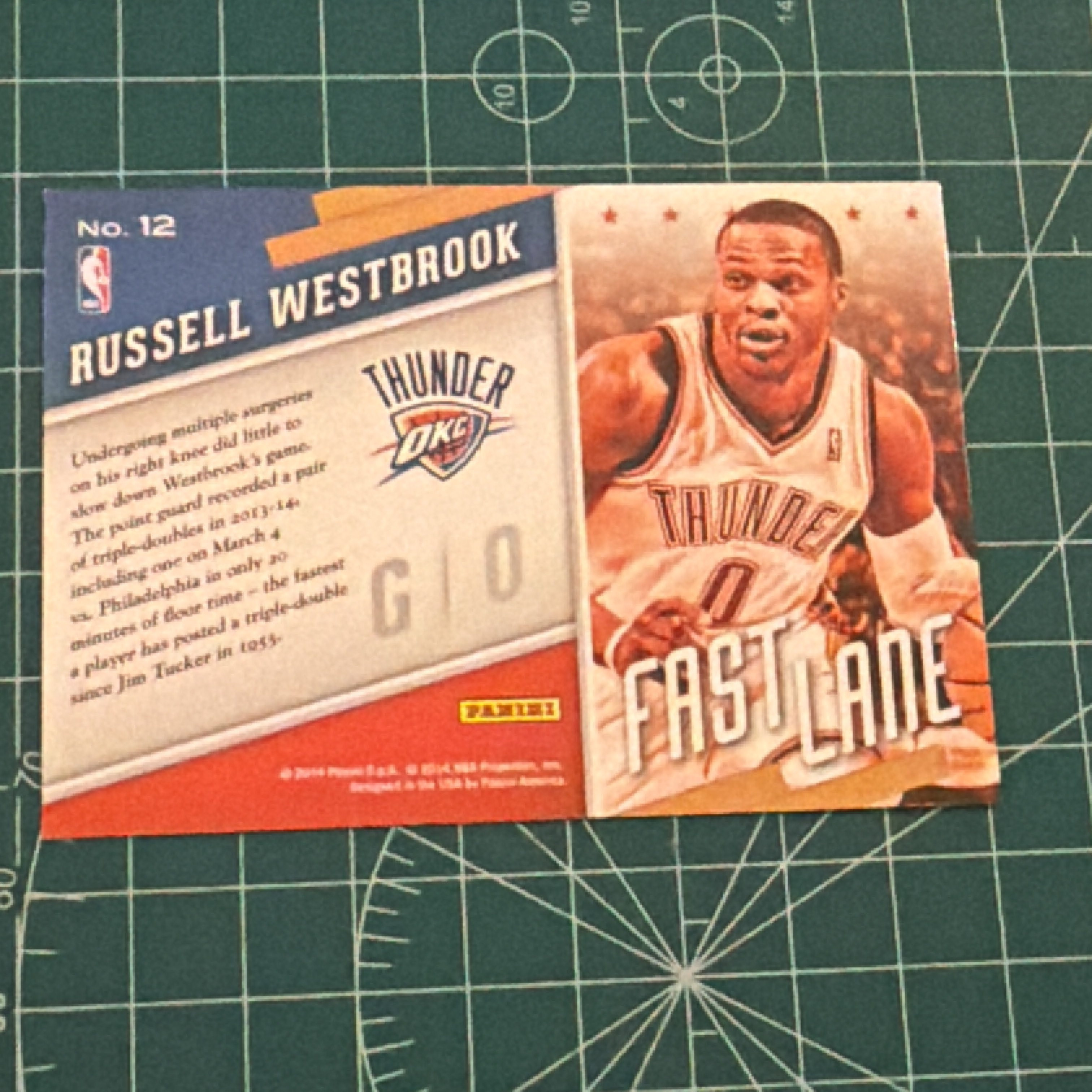 2014-15 Panini S.p.A Russell Westbrook 中雅图/中亚图 拉塞尔威斯布鲁克 威少 横版特卡 快车道 Fast lane 老卡 绝版卡 稀有大比例