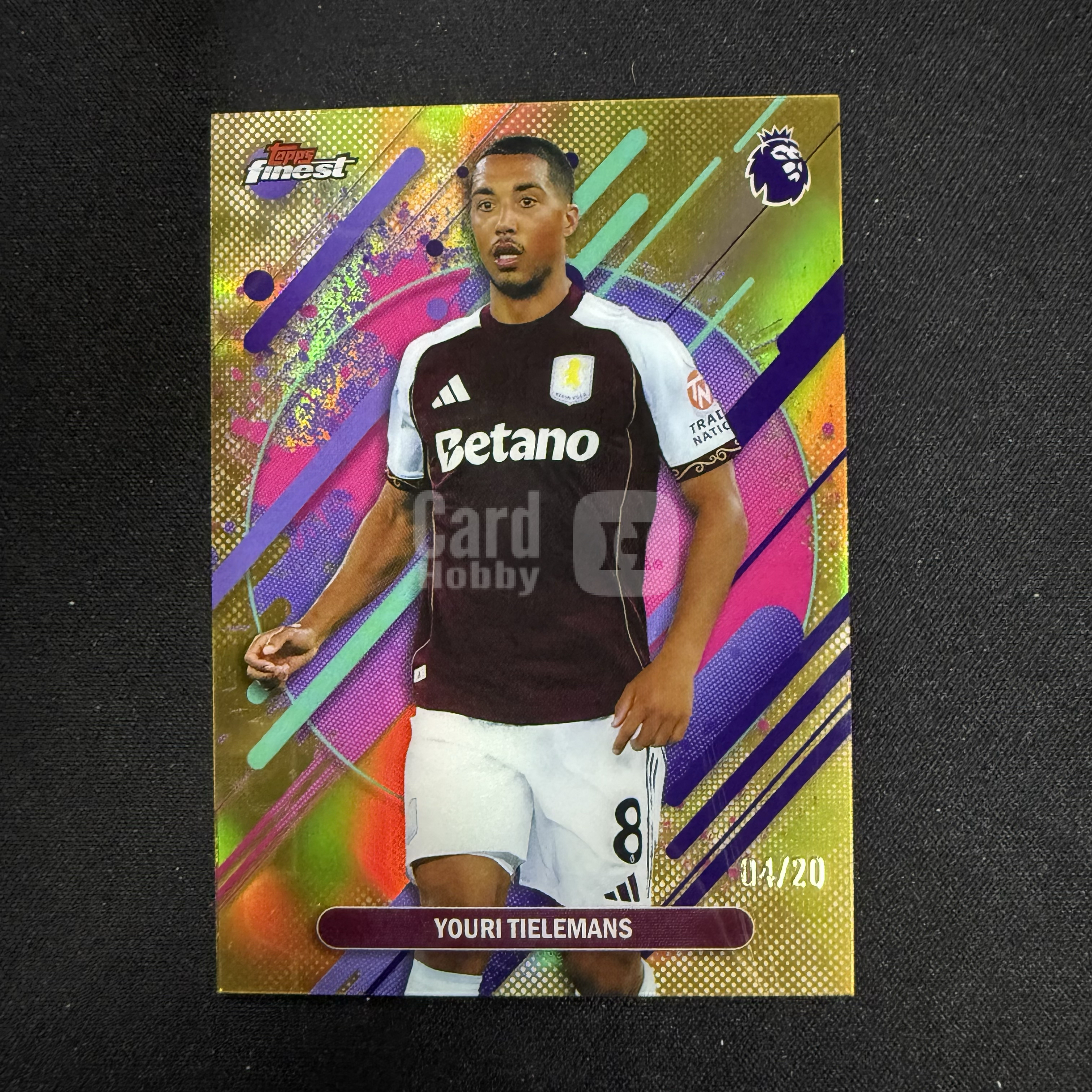 2025-26 Topps Finest Youri Tielemans 【SC拍卖】英超 蒂莱曼斯 阿斯顿维拉 4/20编 金折 三级 收藏必备(小骆)