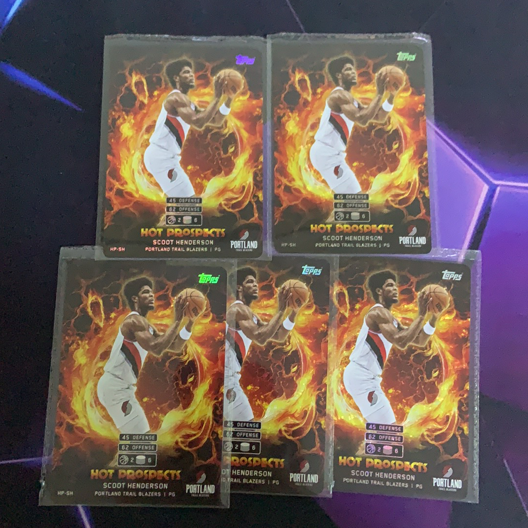 2025 topps match attax 卡游元年 第一版  开拓者 亨德森 折射 炙热新秀 特卡 5张 lot打包 原封膜 魏-接上拍