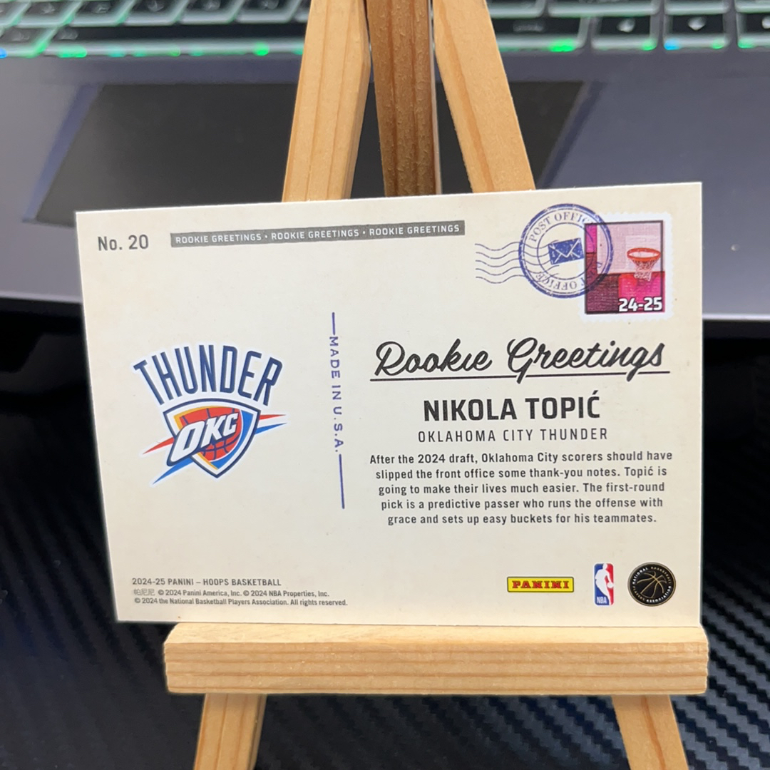 2024-25 Panini NBA Hoops Nikola Topić RC 尼古拉 托皮奇 雷霆 新秀 hoops系列 特卡 卡品如图 凑图必备 值得收藏!免费代卖!